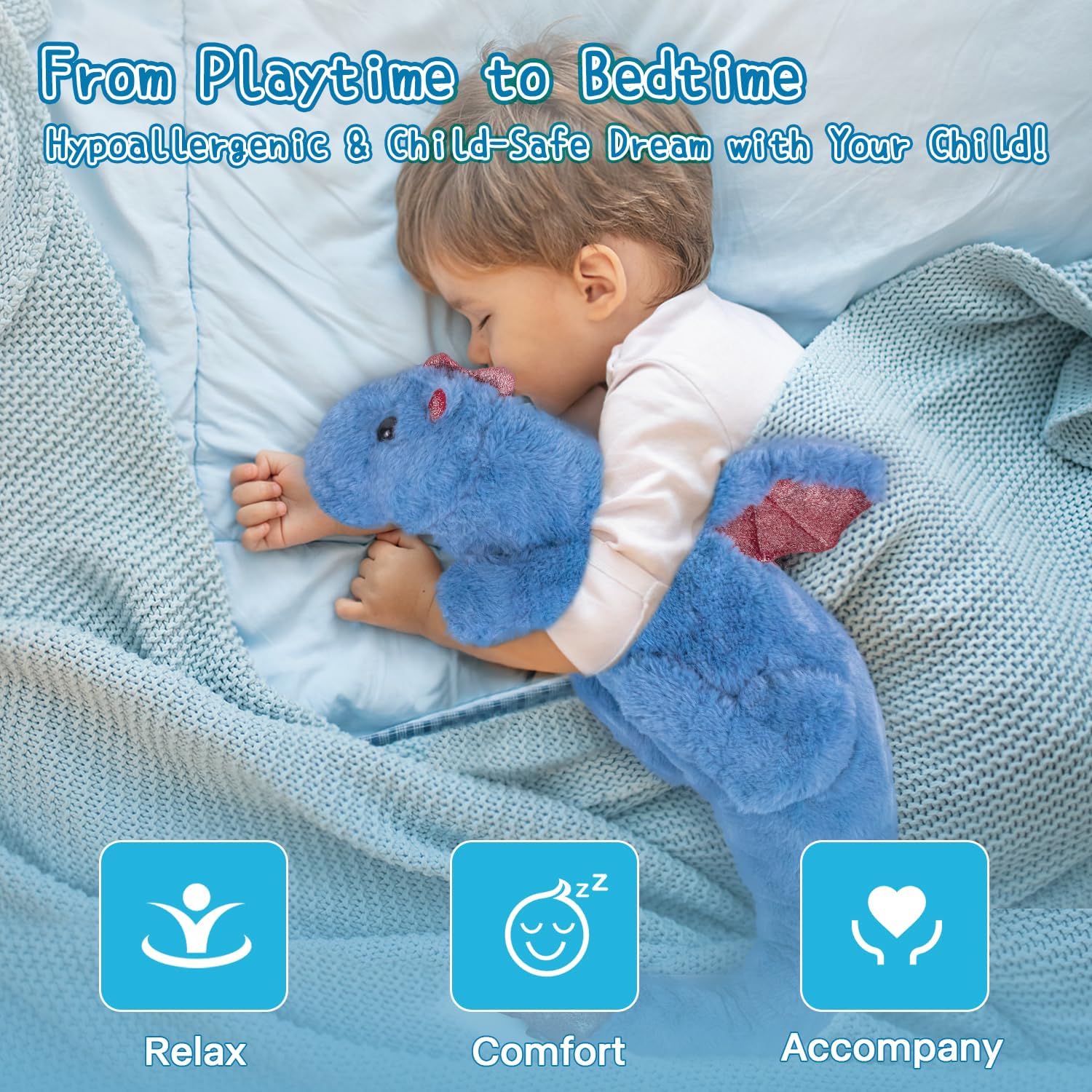 Blue Soft Dragon Plush Toy 2Lbs 275
