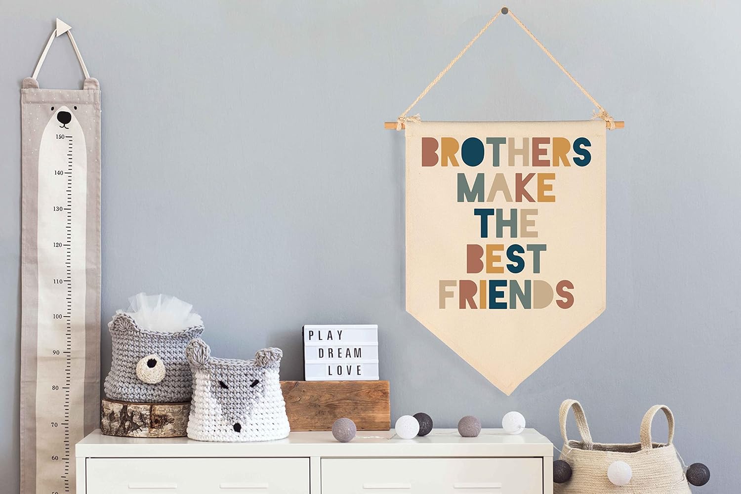 Brothers Make Best Friends Pennant Flag Decor