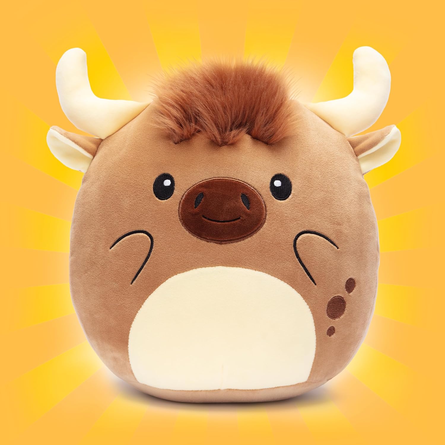 Large Scottish Cow Plush Pillow Toy 13 Inch Huggable
