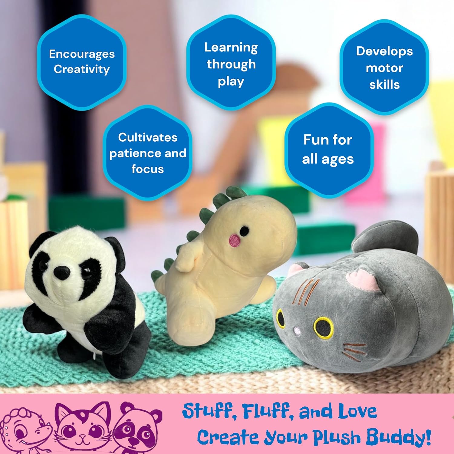 Generic 3 Pack 8 Inch DIY Stuffed Animal Kit