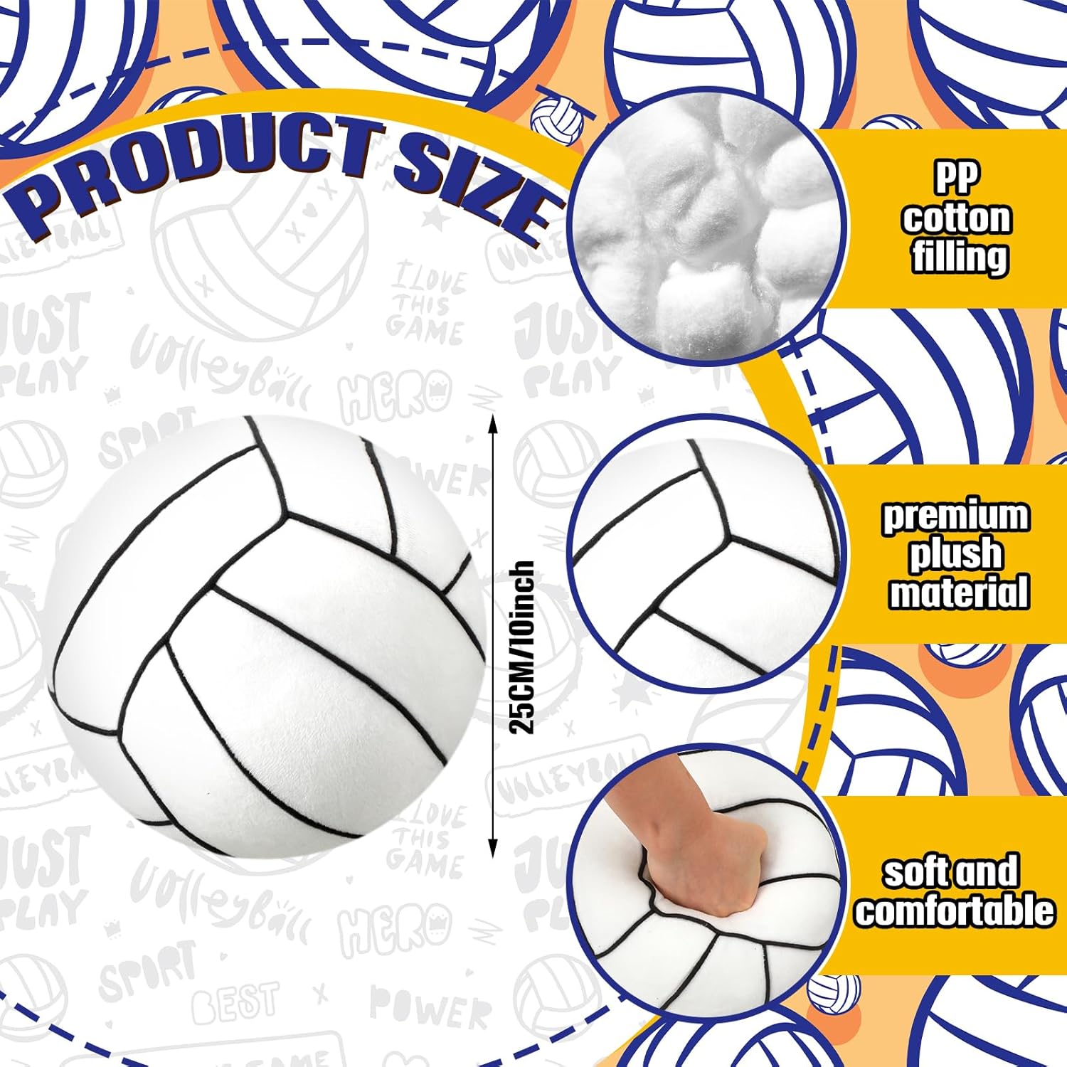 Gerrii 2 Pcs 3D Volleyball Plush Pillow