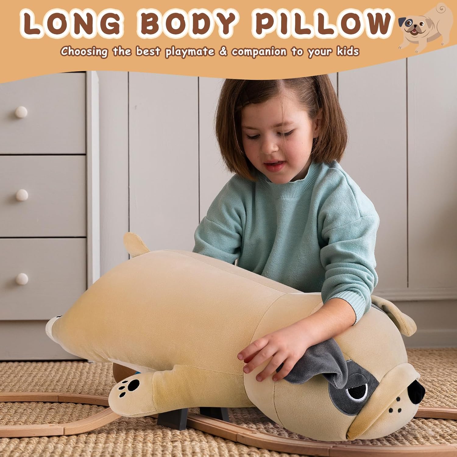 Auspicious Beginning 30 Inch French Bulldog Plush Pillow