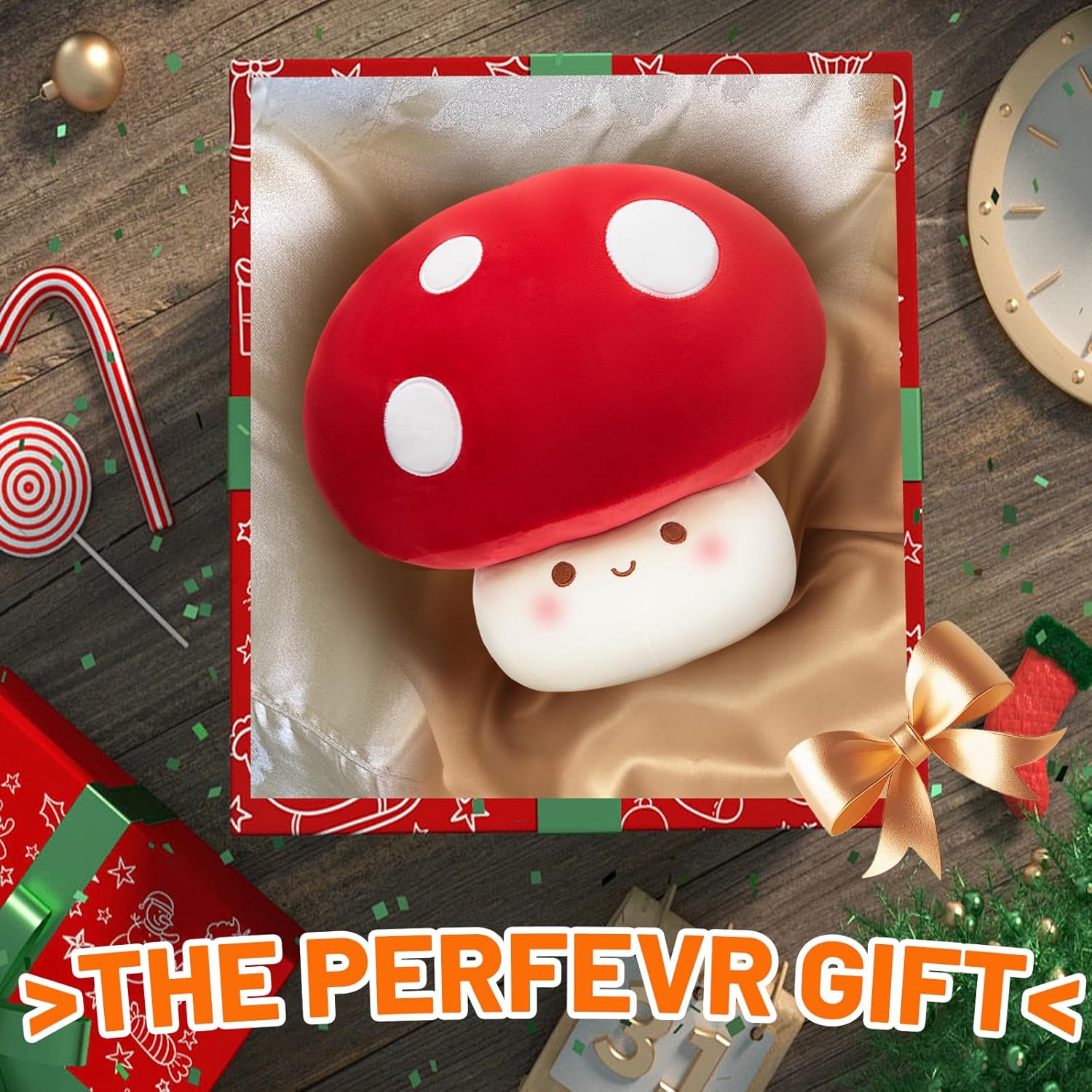 Yulefly 9-Inch Mushroom Pillow Plush