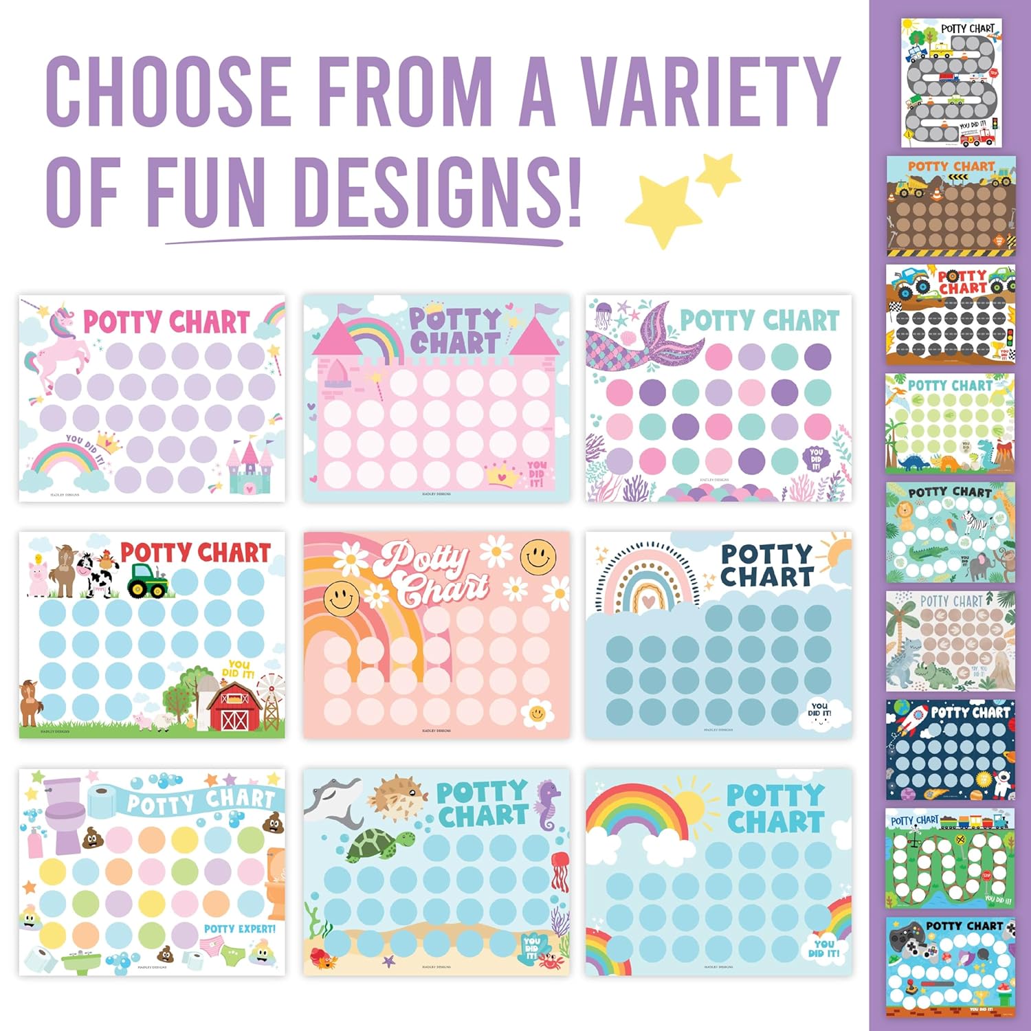Hadley Designs Potty Training Chart for Girls 1