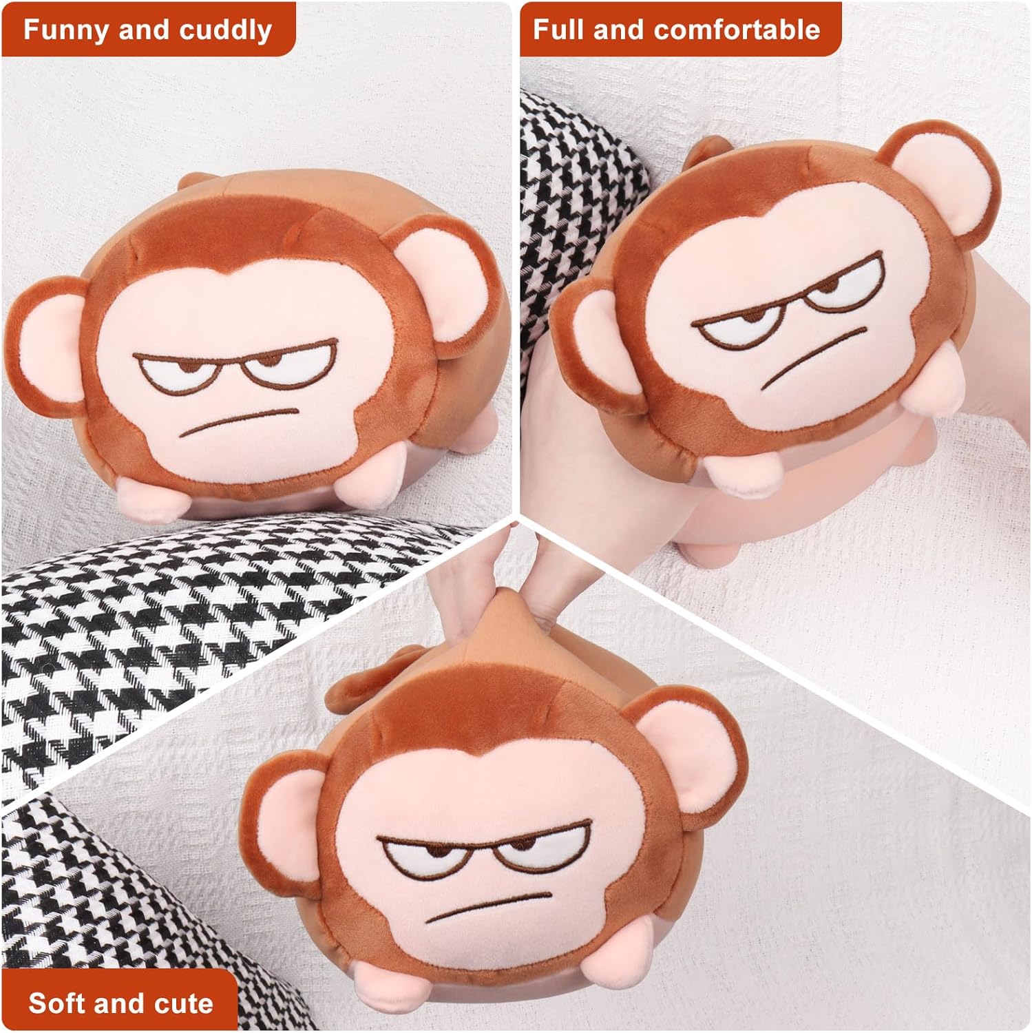 Achwishap Monkey Plush Throw Pillow