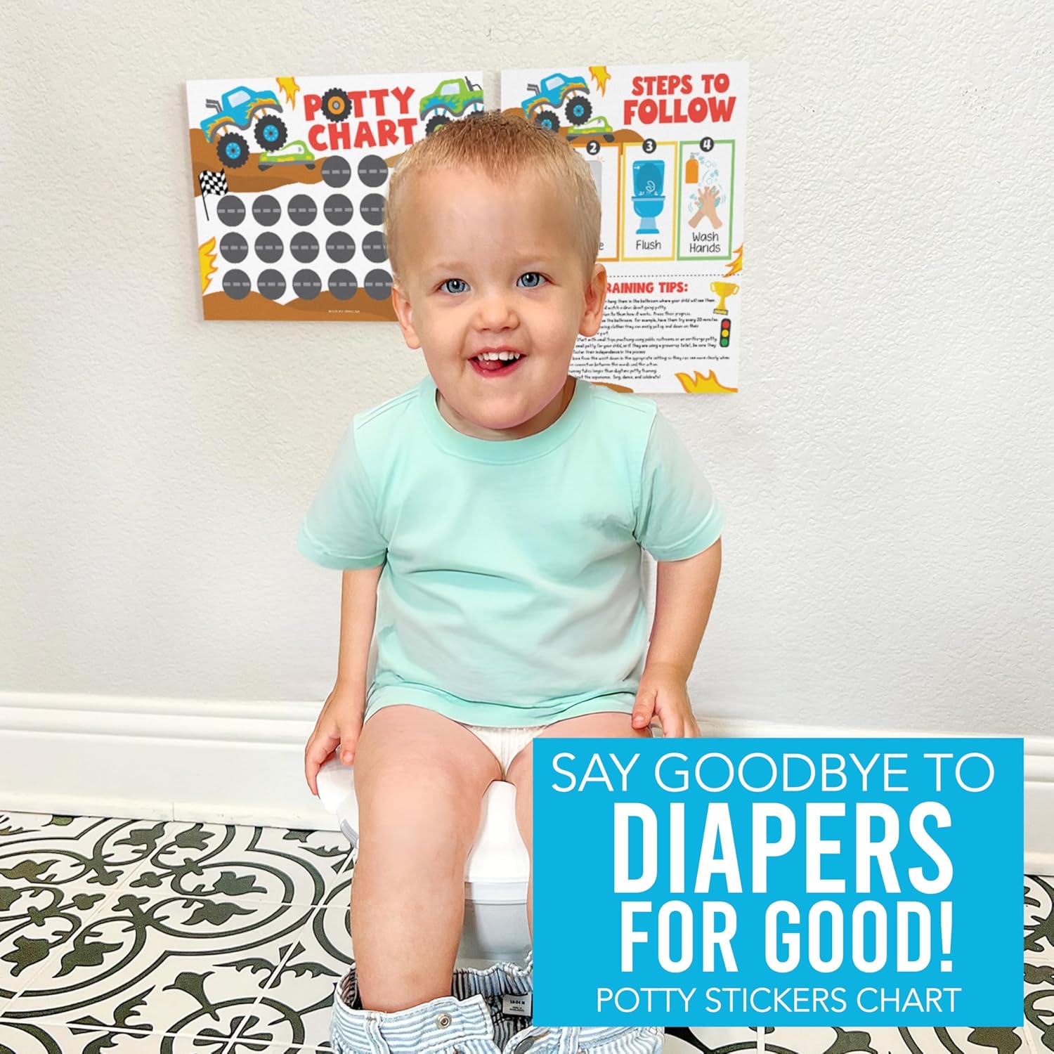 Hadley Designs Potty Training Chart for Toddlers Boys