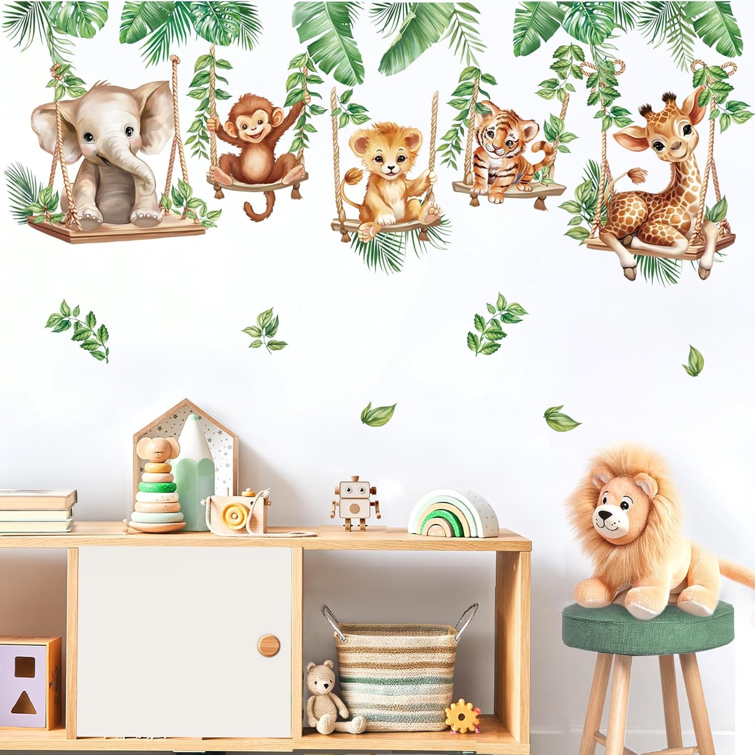 Wondever Jungle Animals Wall Stickers