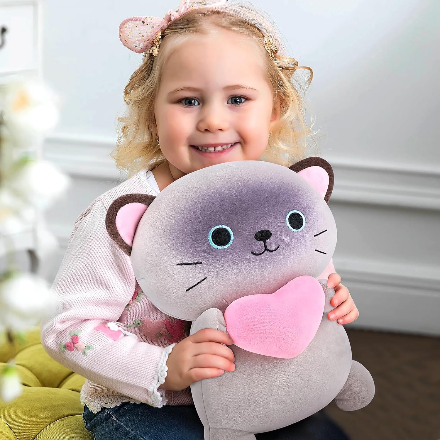 14 Inch Siamese Cat Plush Pillow