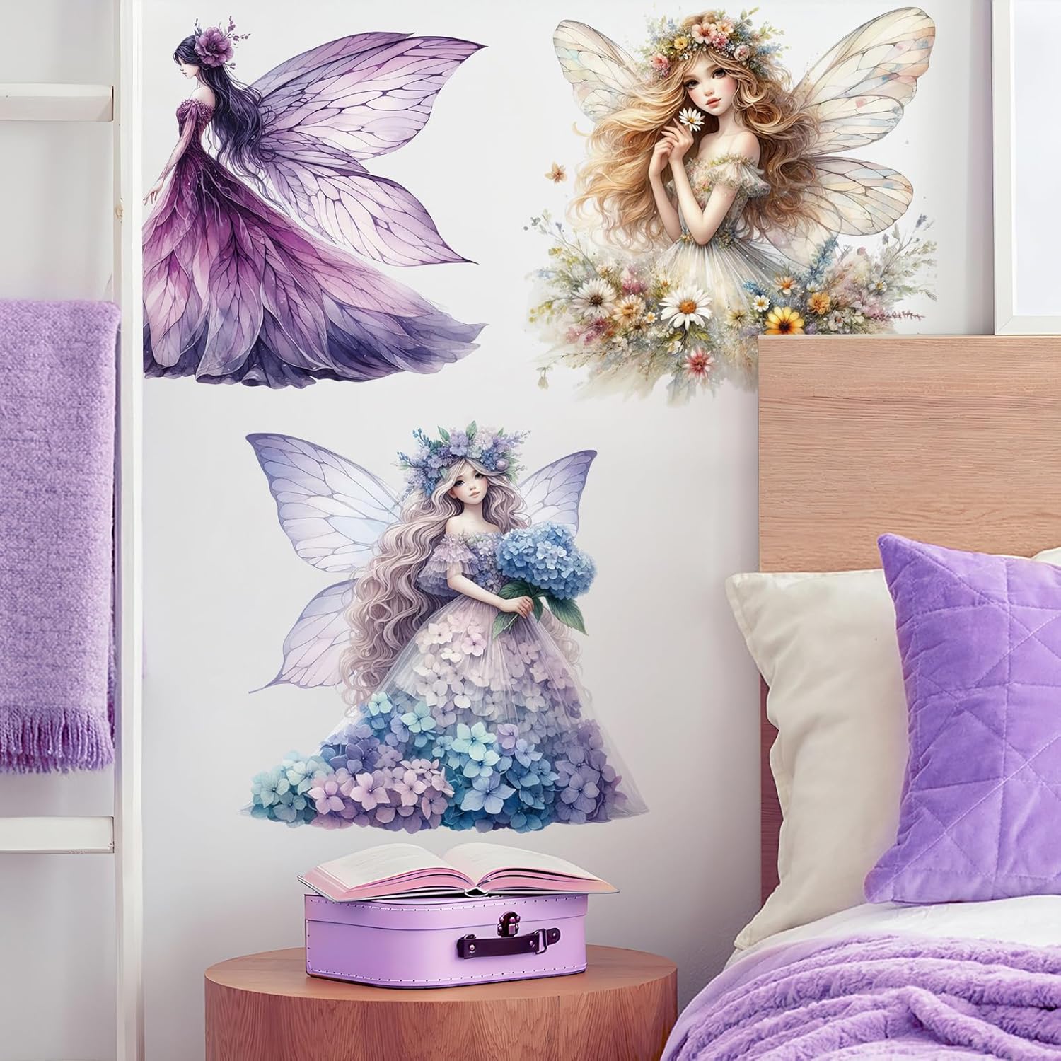 2 Sheets Removable Butterfly Girl Wall Decals