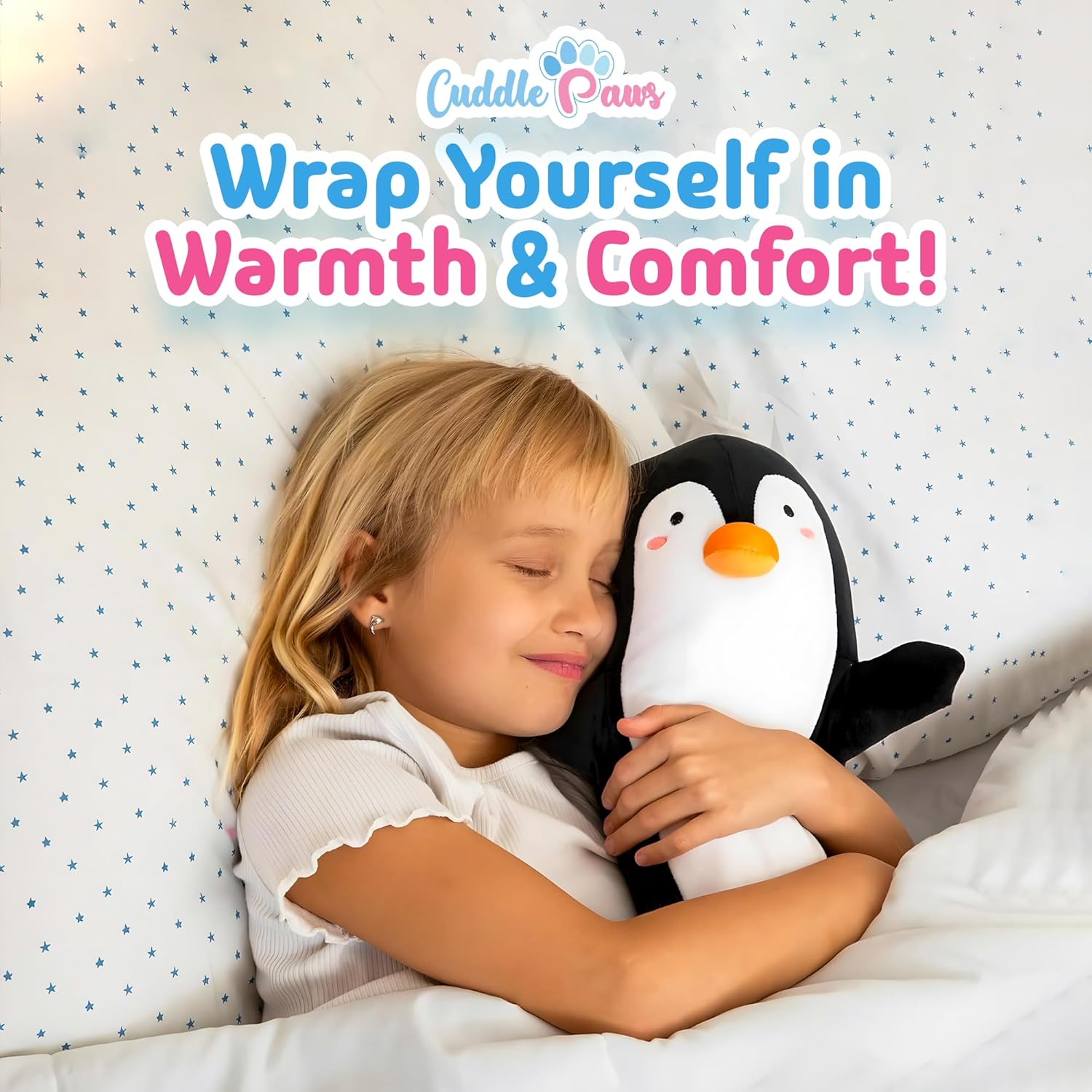 Cuddle Paws Stuffed Animal Penguin Pillow