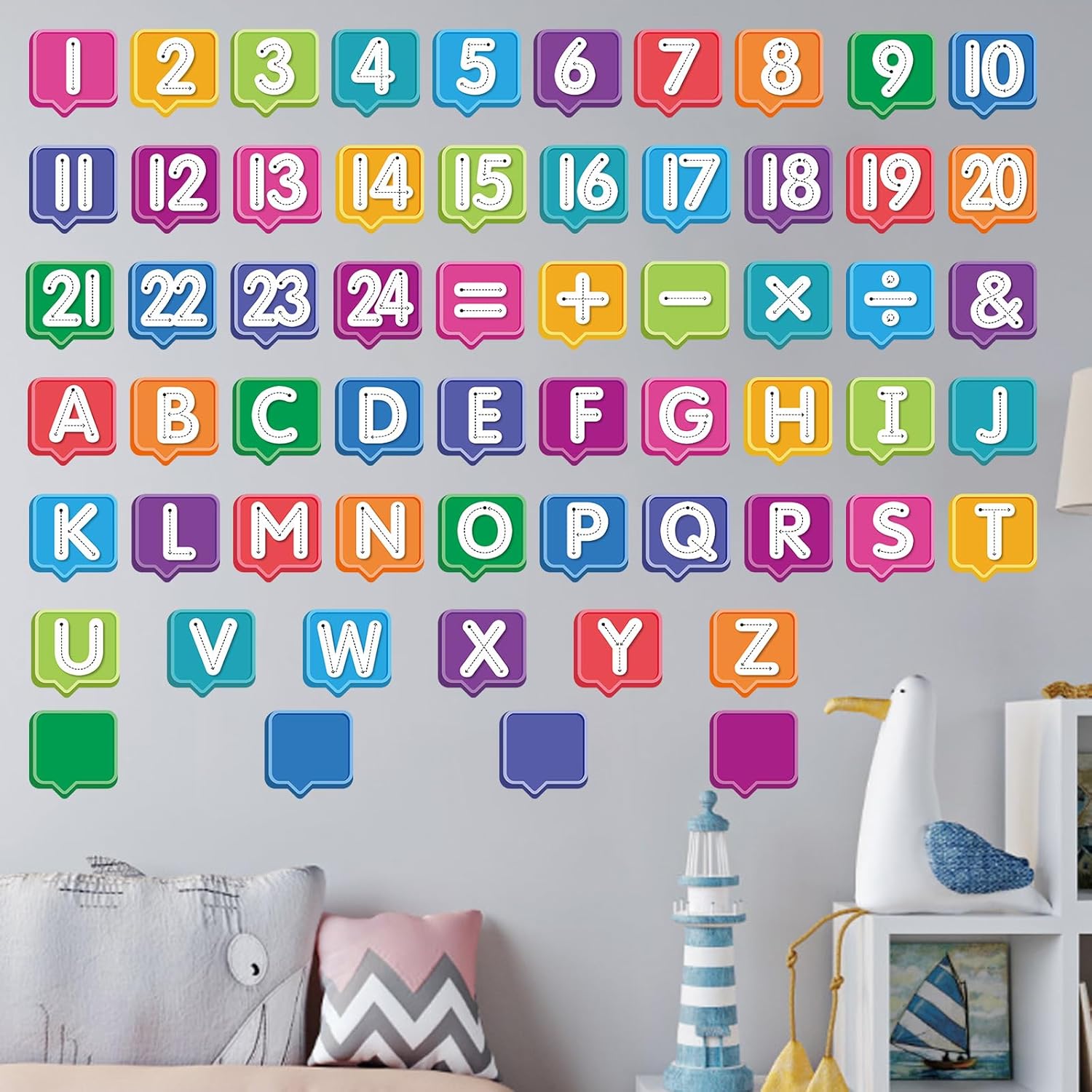 FLYAB Alphabet Number Wall Stickers 1