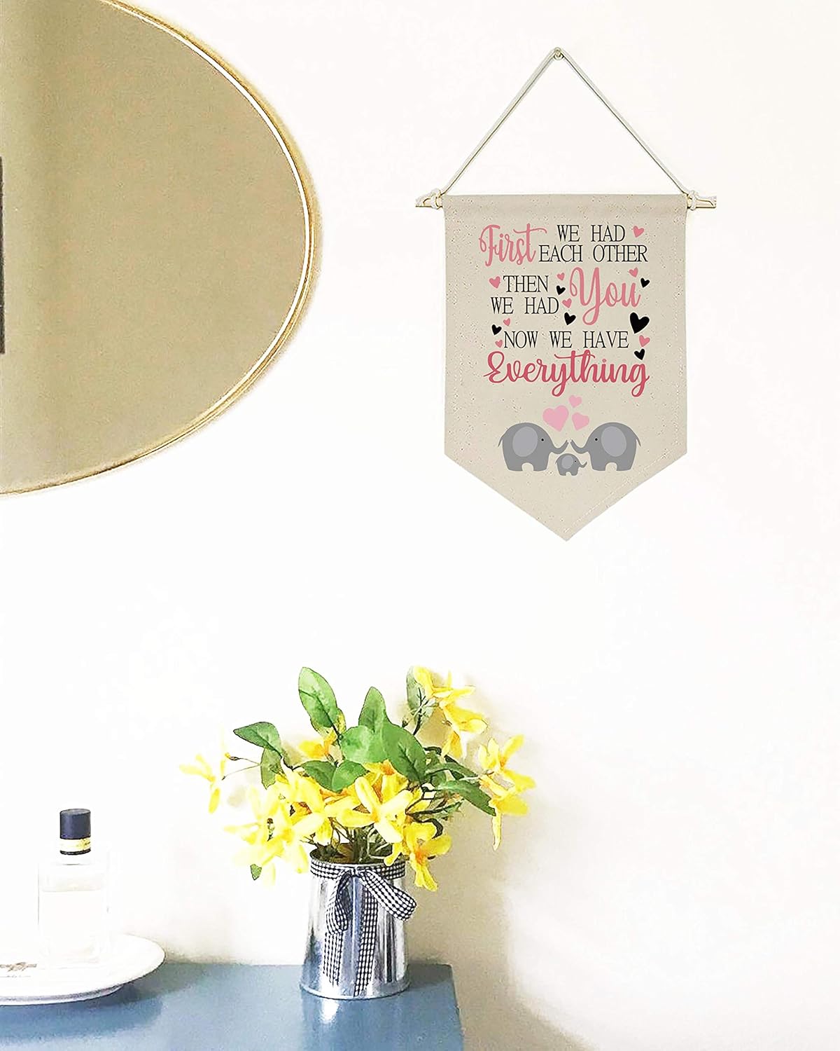 Elephant Family Wall Decor Banner Flag
