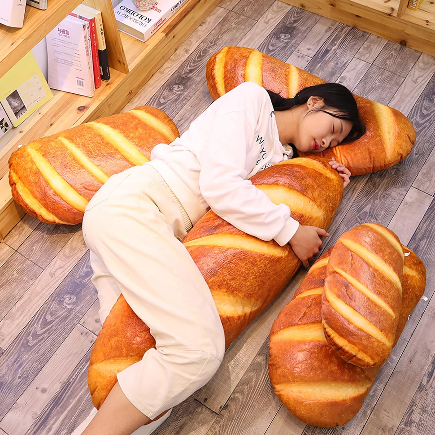 Levenkeness 3D Toast Bread Plush Pillow