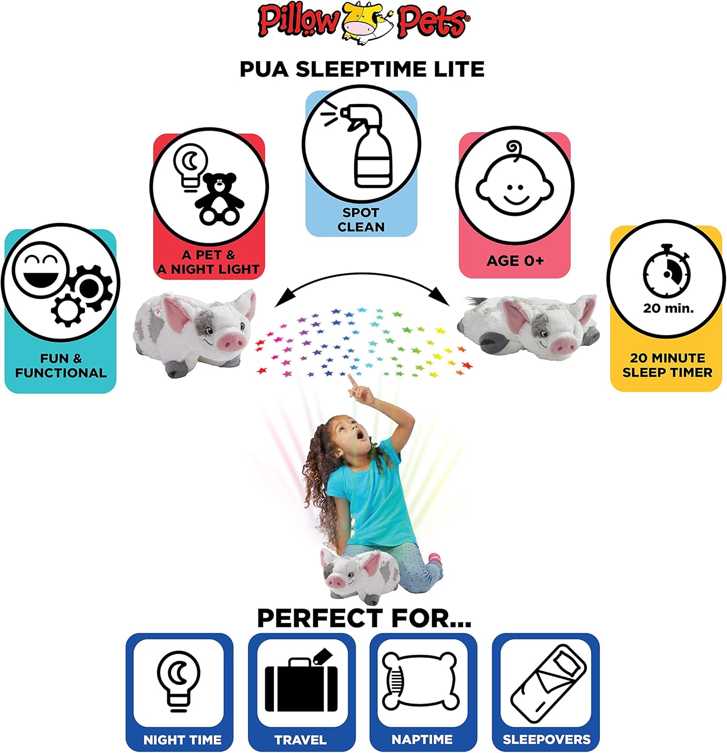 Pillow Pets Disney Moana Pua Night Light