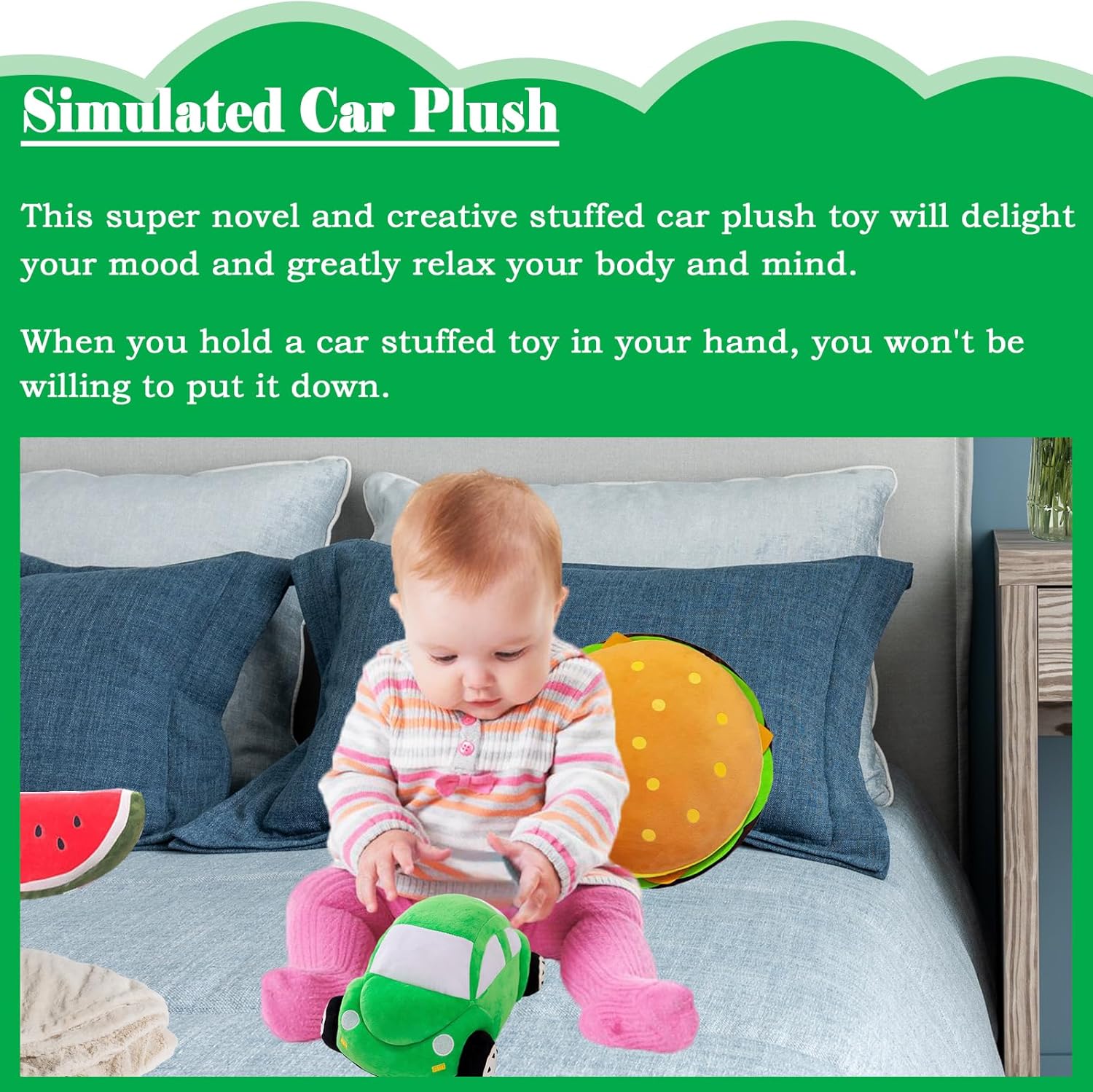 Plush Car Shaped Pillow Toy for Kids