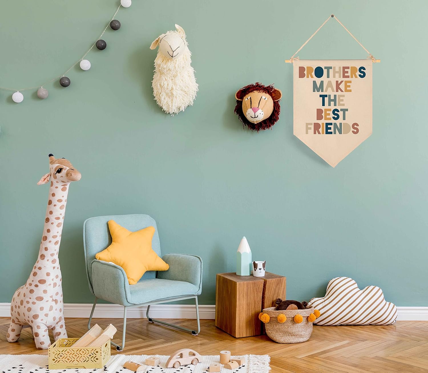 Brothers Make Best Friends Pennant Flag Decor