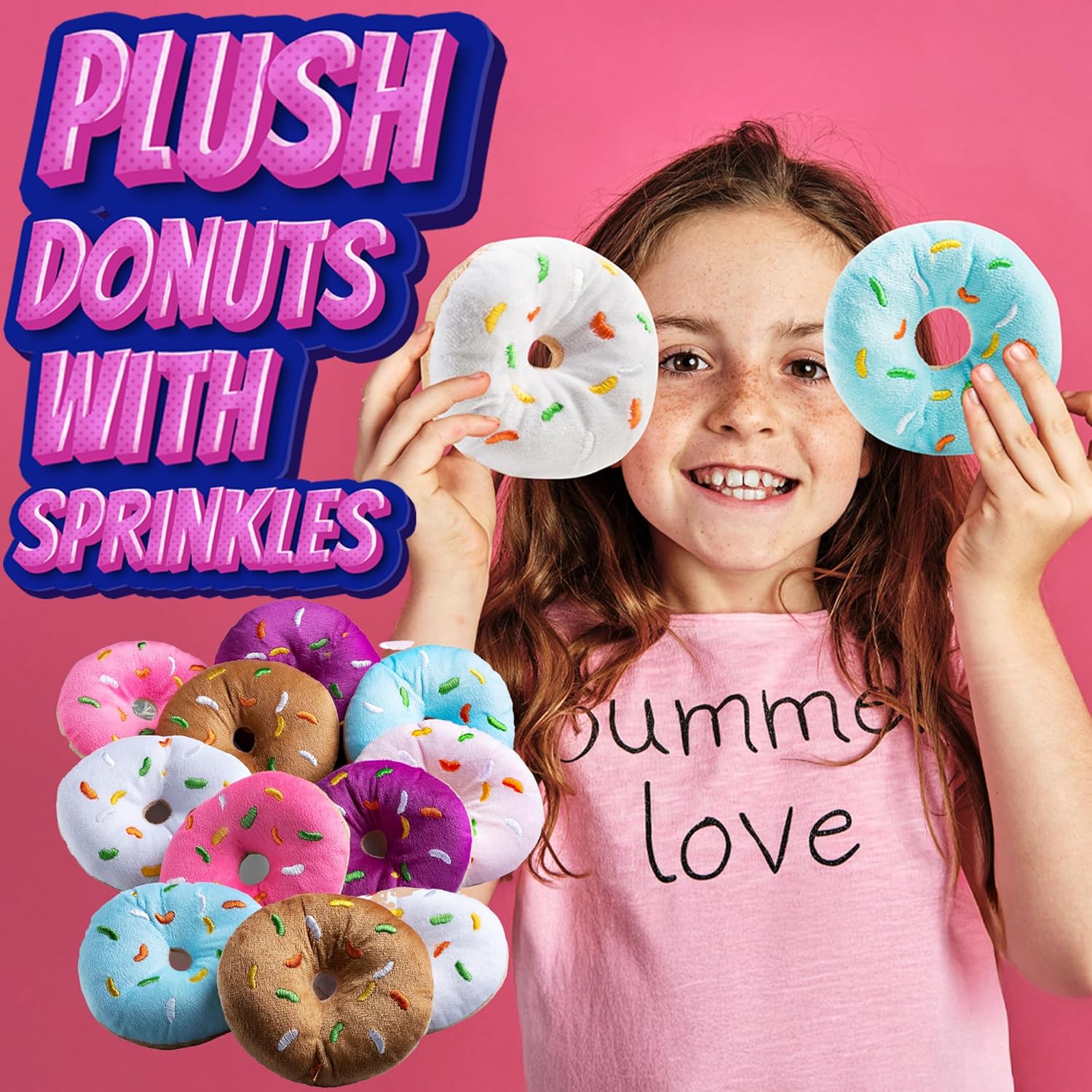 Bedwina Plush Donut Party Decorations Pack of 6