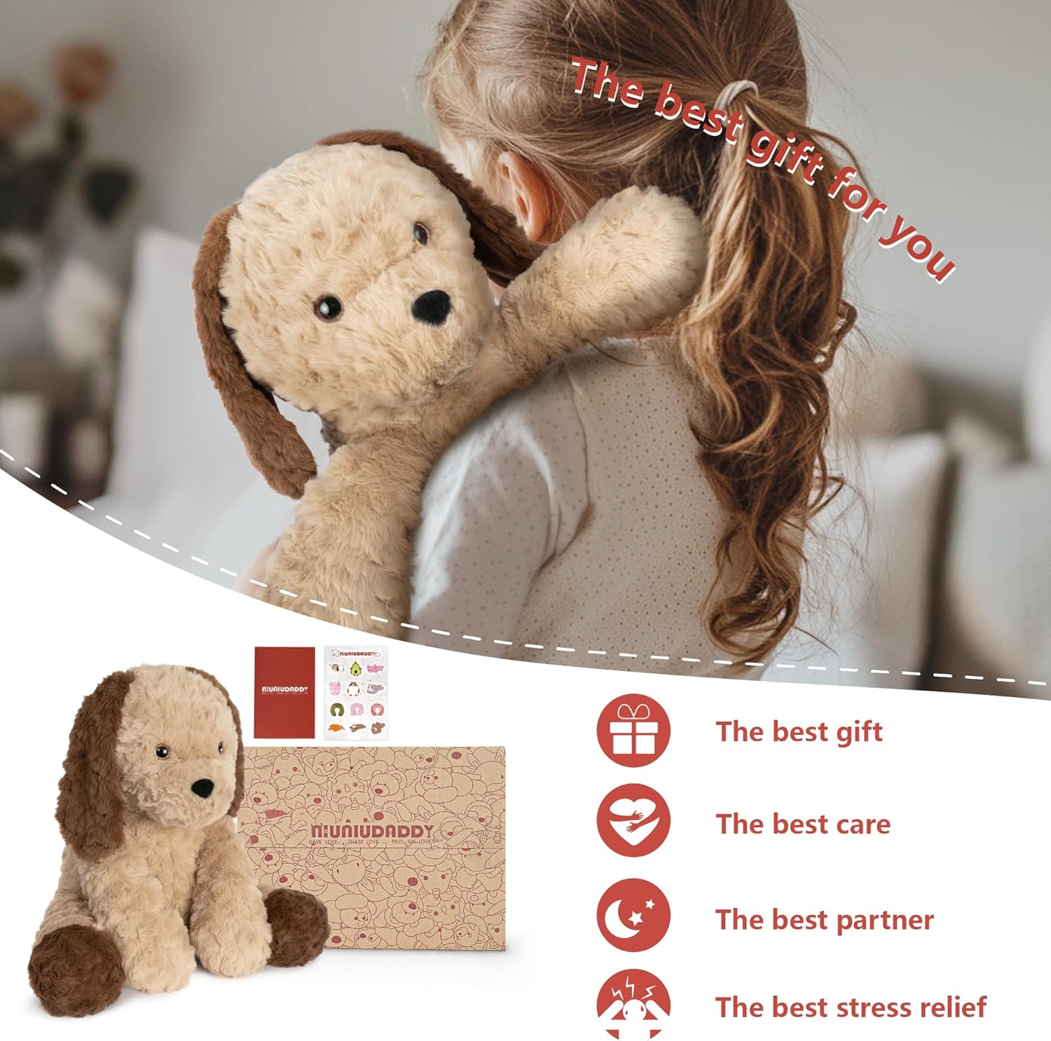 Niuniu Daddy 14 Inch Weighted Plush Dog