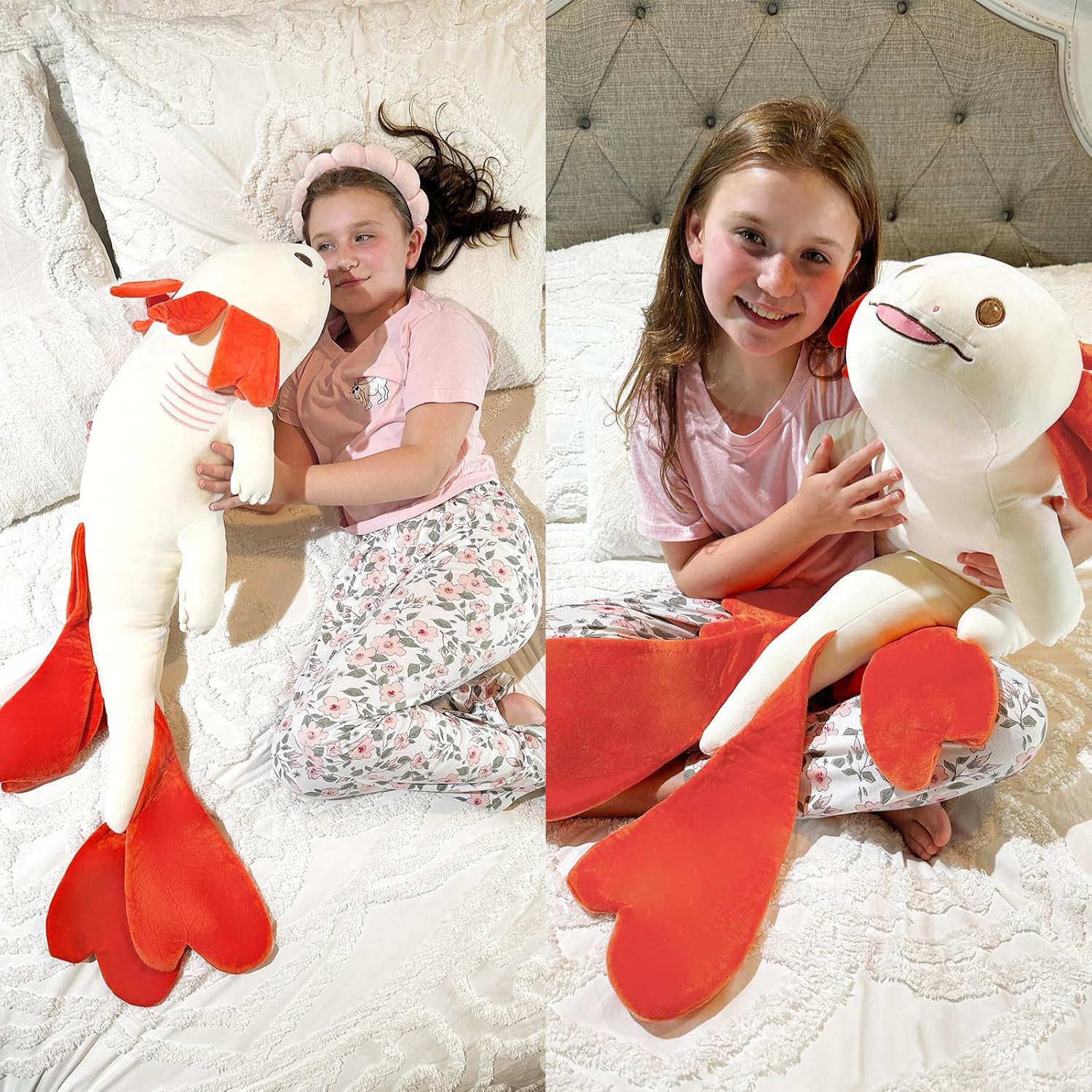 Axolotl Plush Throw Pillow for Kids and Adults