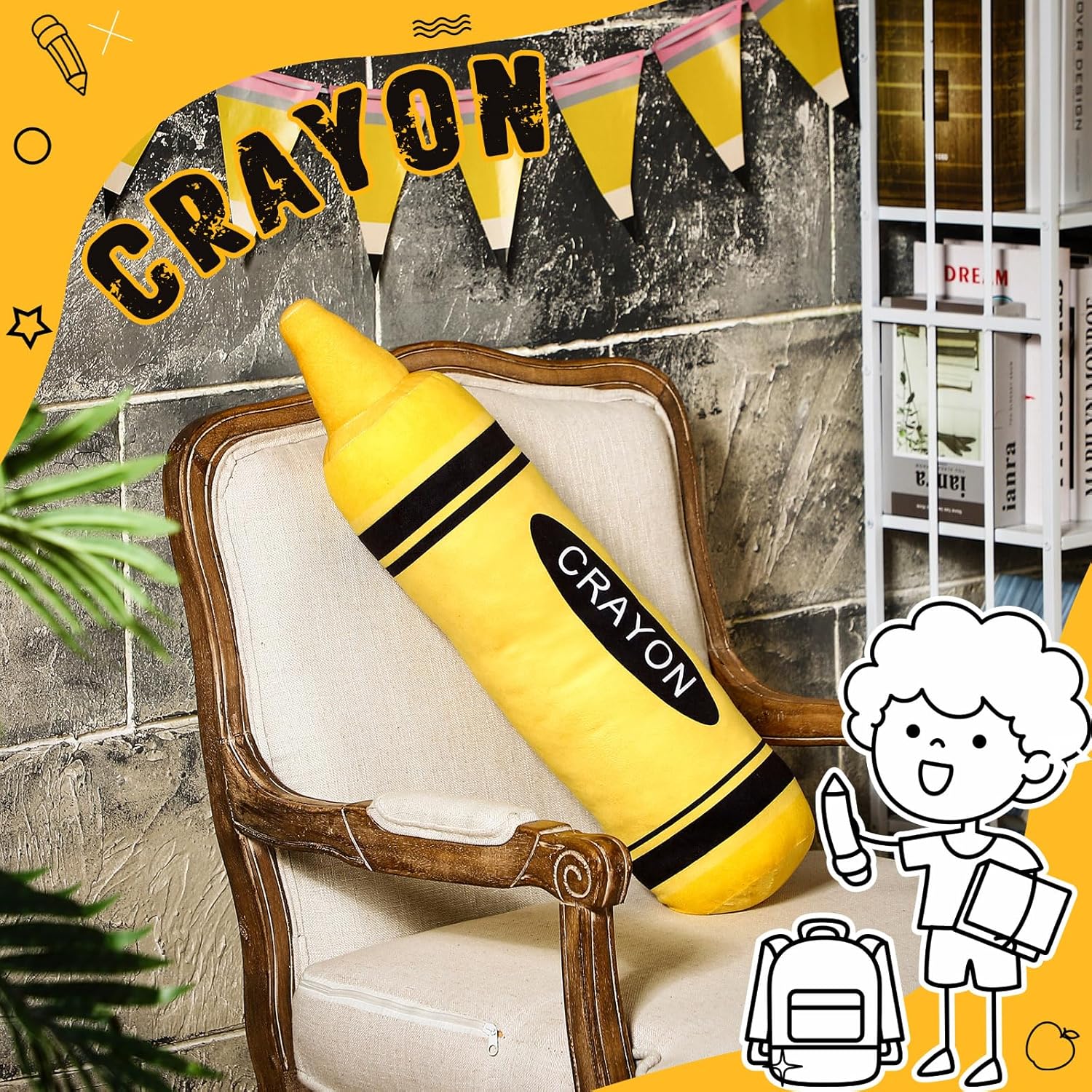 30 Inch Crayon Shaped Plush Pillow 1