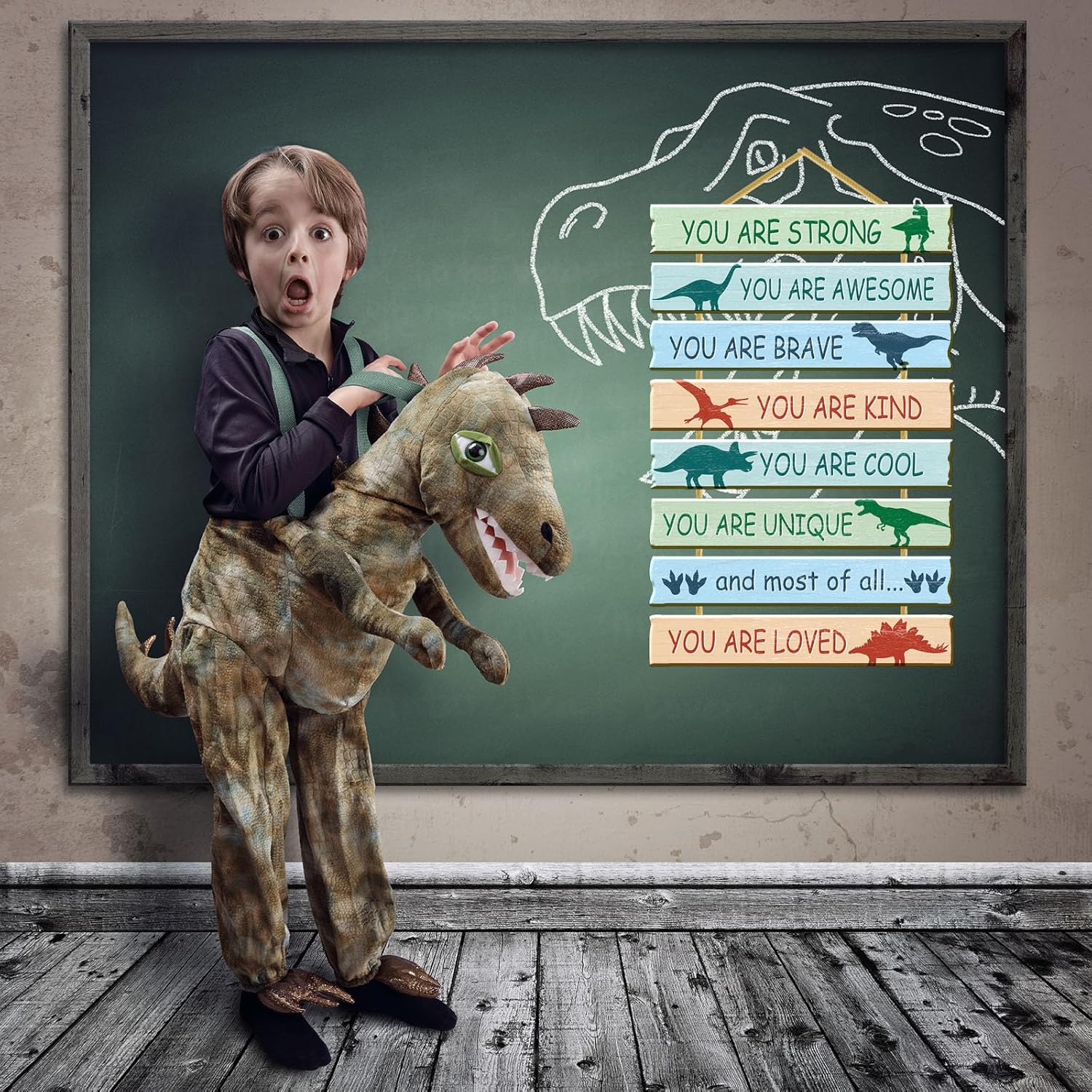 Dinosaur Room Decor Wall Plaque for Boys