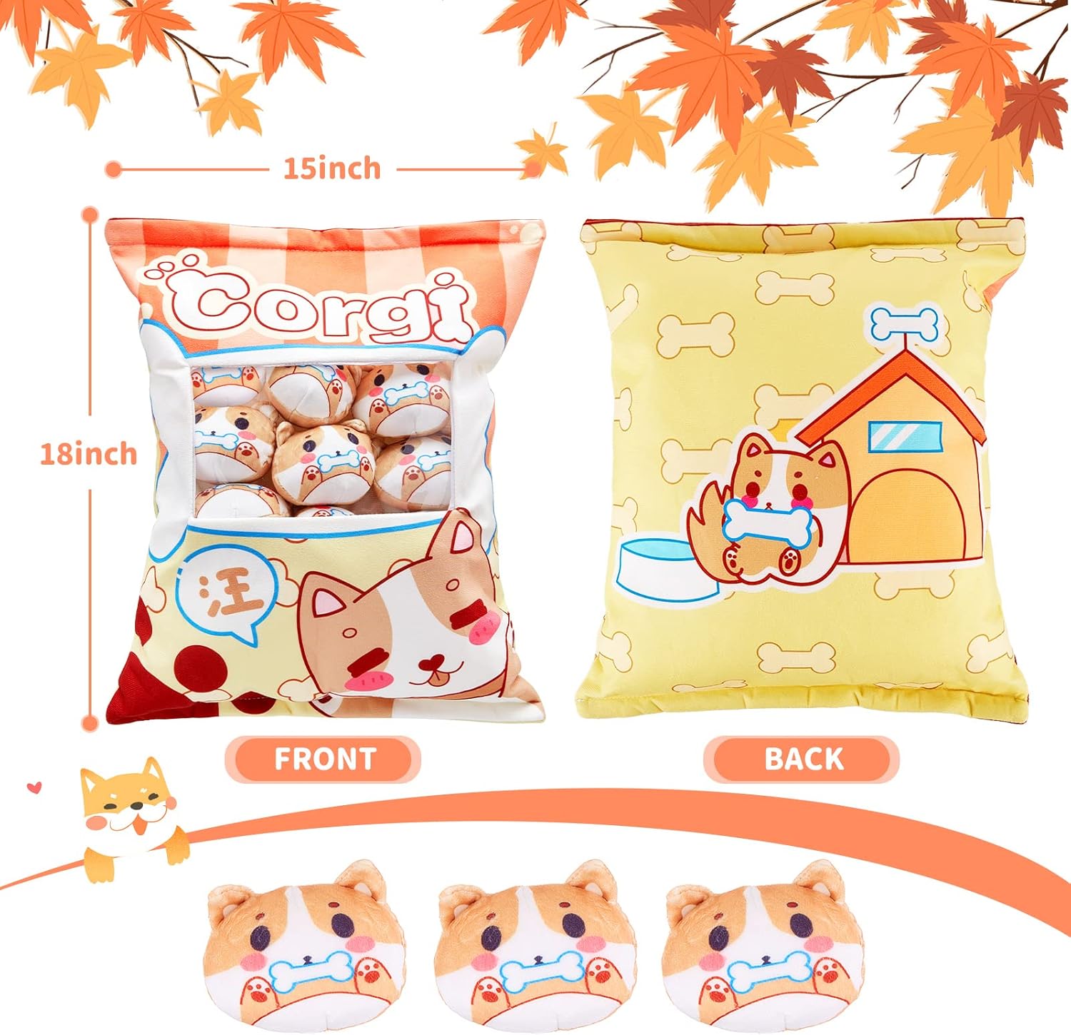 Civaner Cute Plush Pillow Kawaii Decor