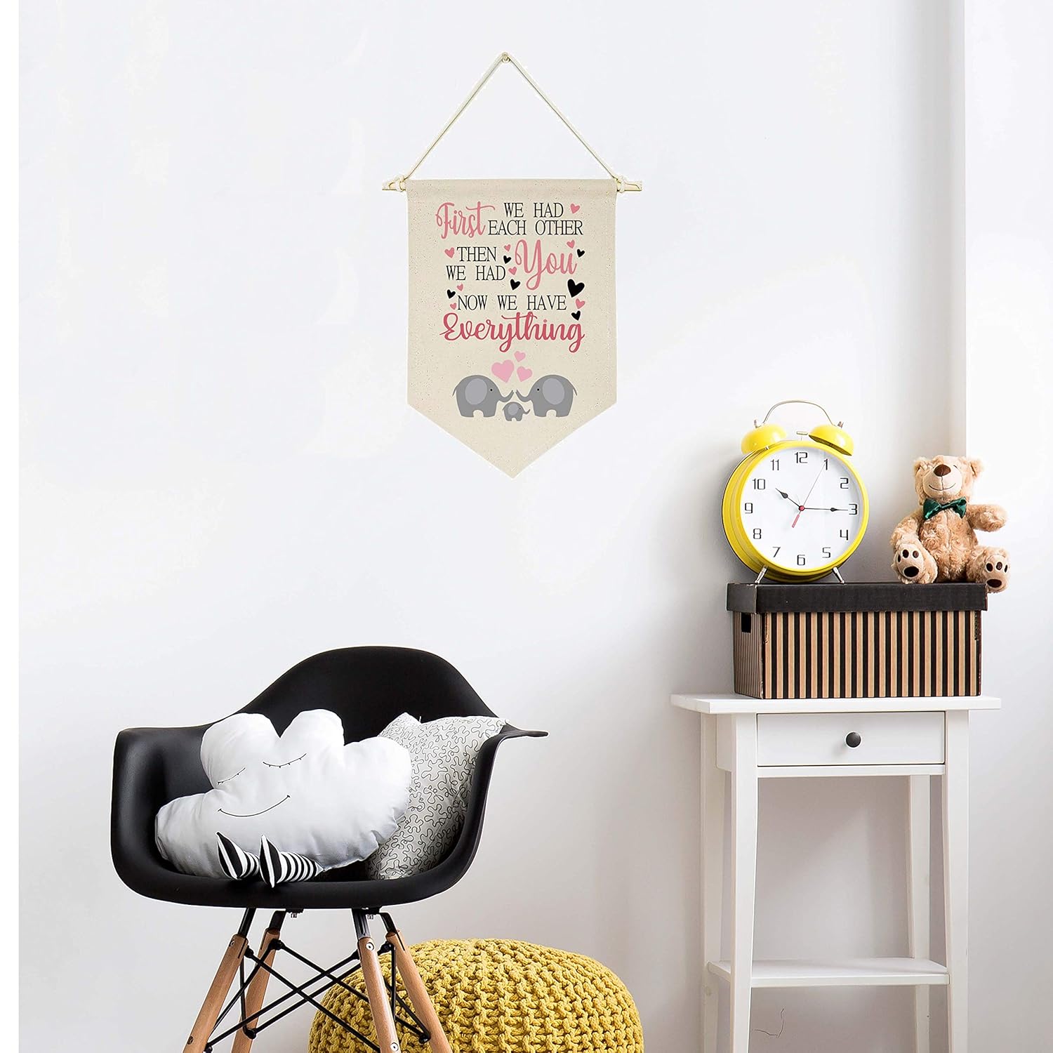 Elephant Family Wall Decor Banner Flag