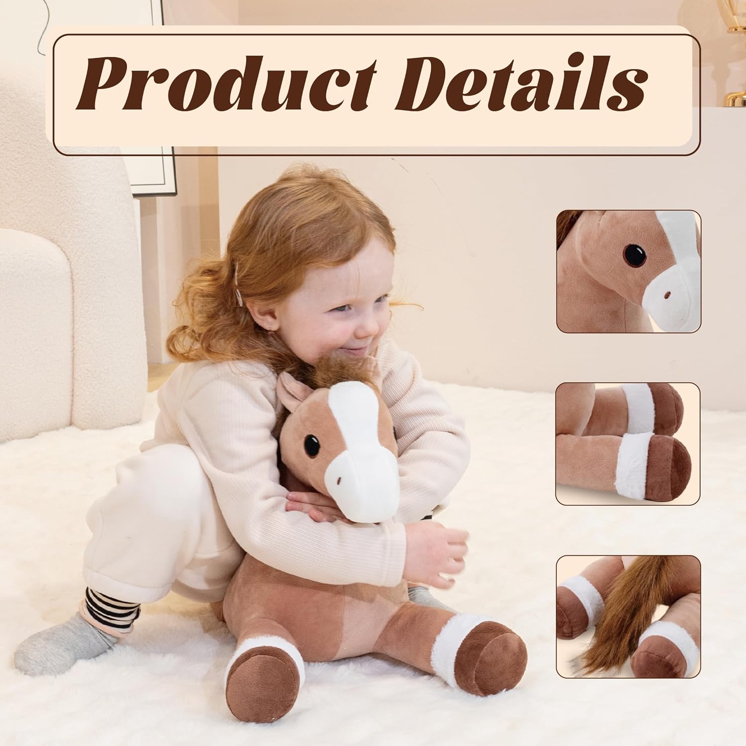 Jrystar Weighted Horse Plush Pillow 1