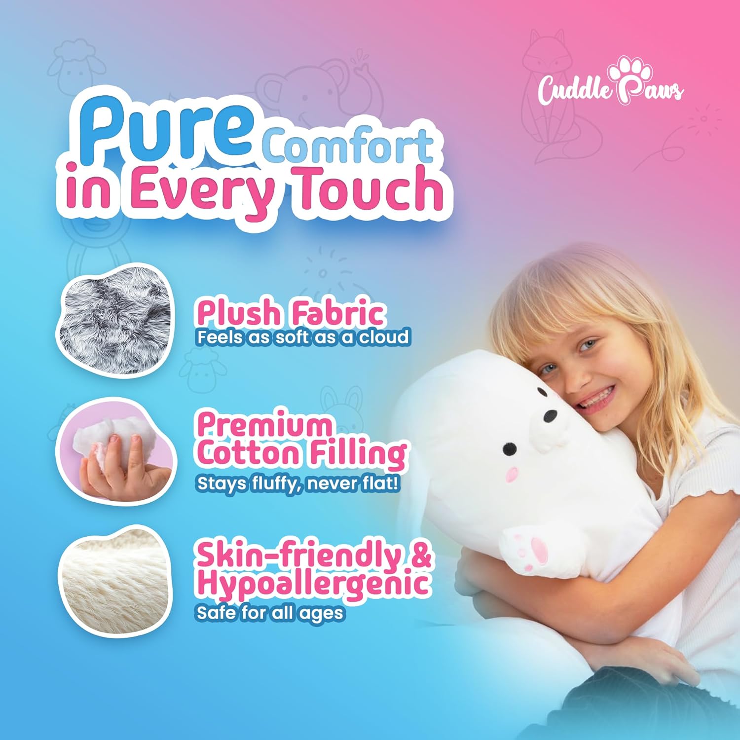 Cuddle Paws Big Bunny Plush Pillow