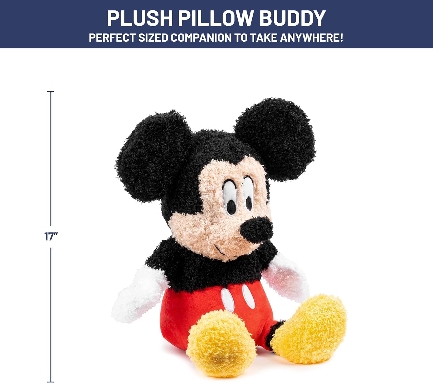 Jay Franco Disney Plush Pillow Buddy - Mickey Mouse 15 Inches Black