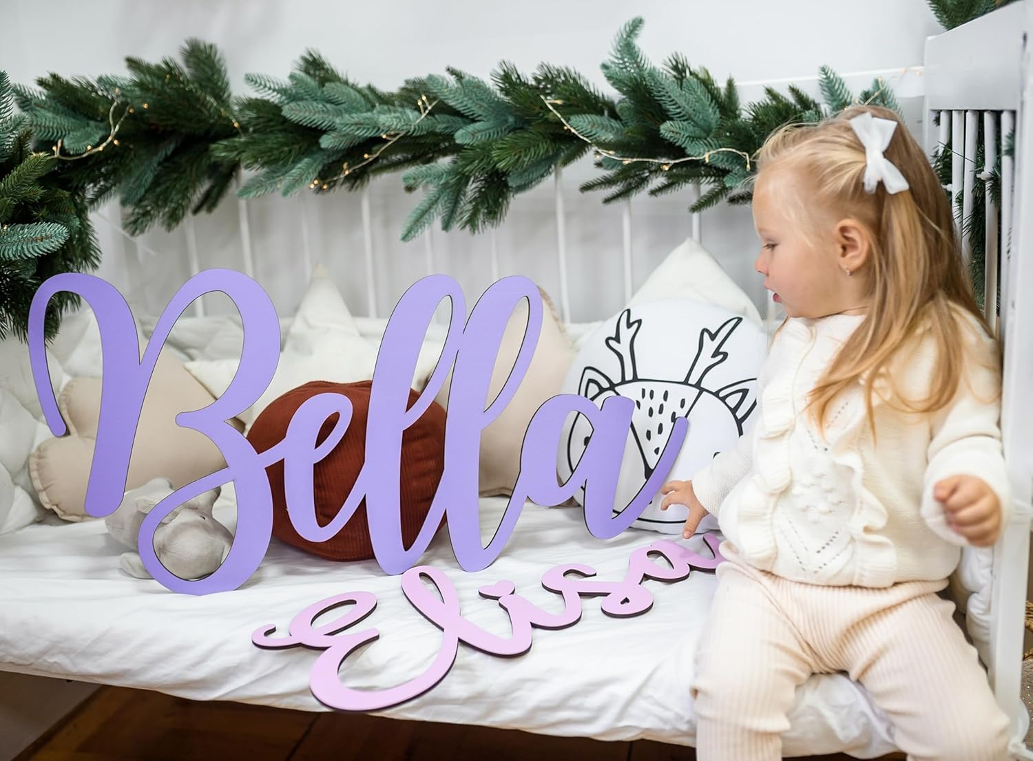 Woodland Wooden Name Sign for Nursery Wall Decor