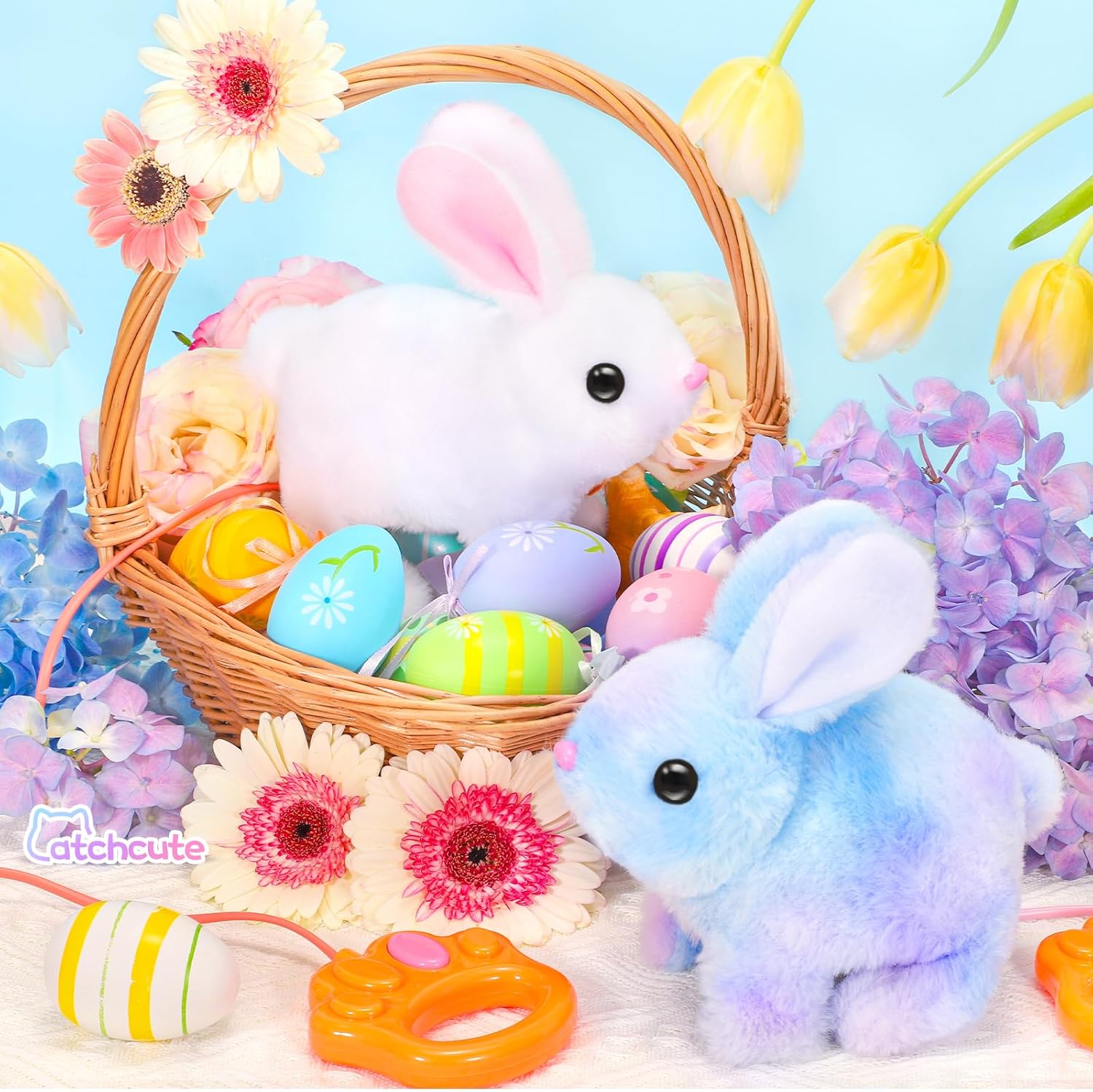Plush Bunny Easter Toy with Sound and Movement