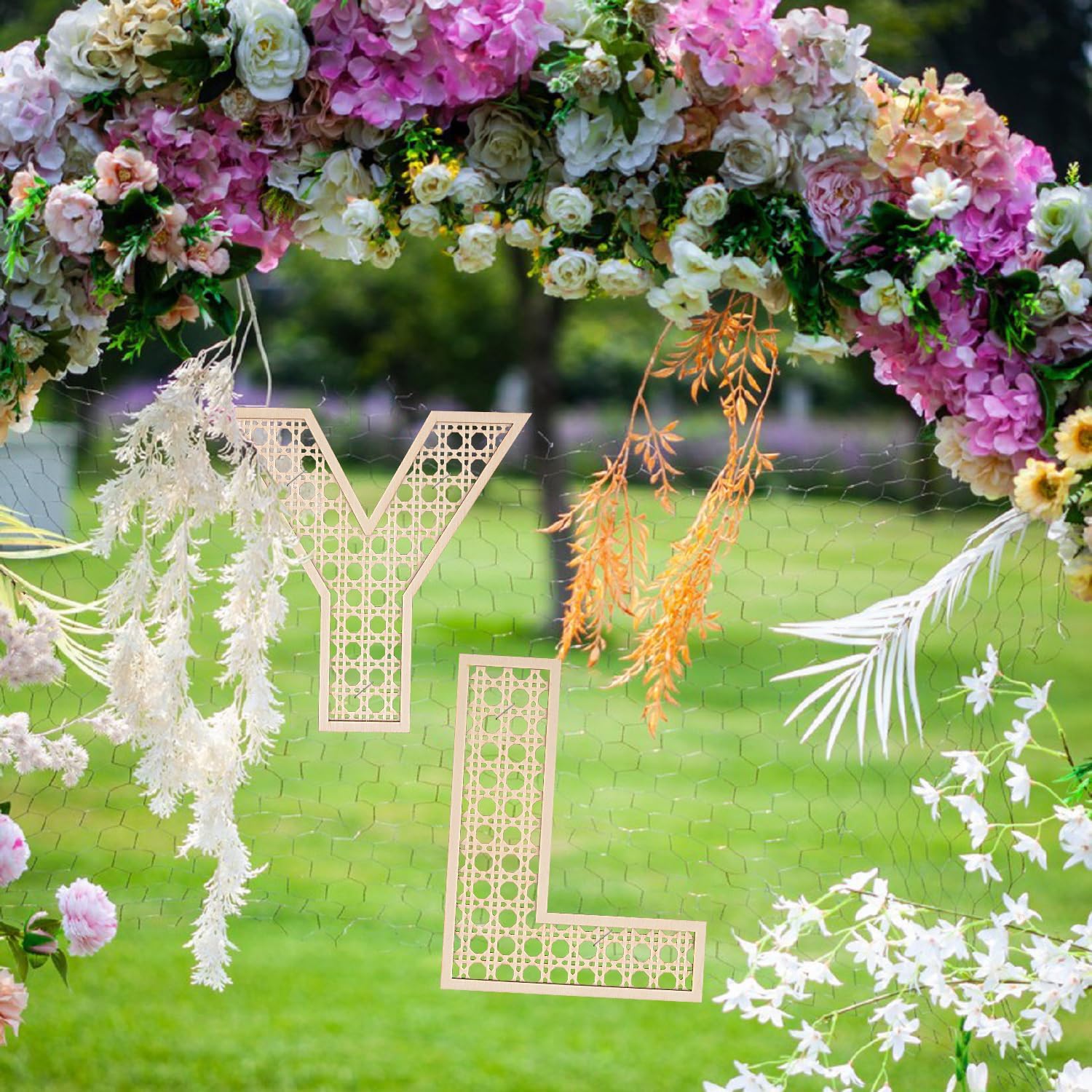 8 Inch Wooden Rattan Letter A Wall Decor