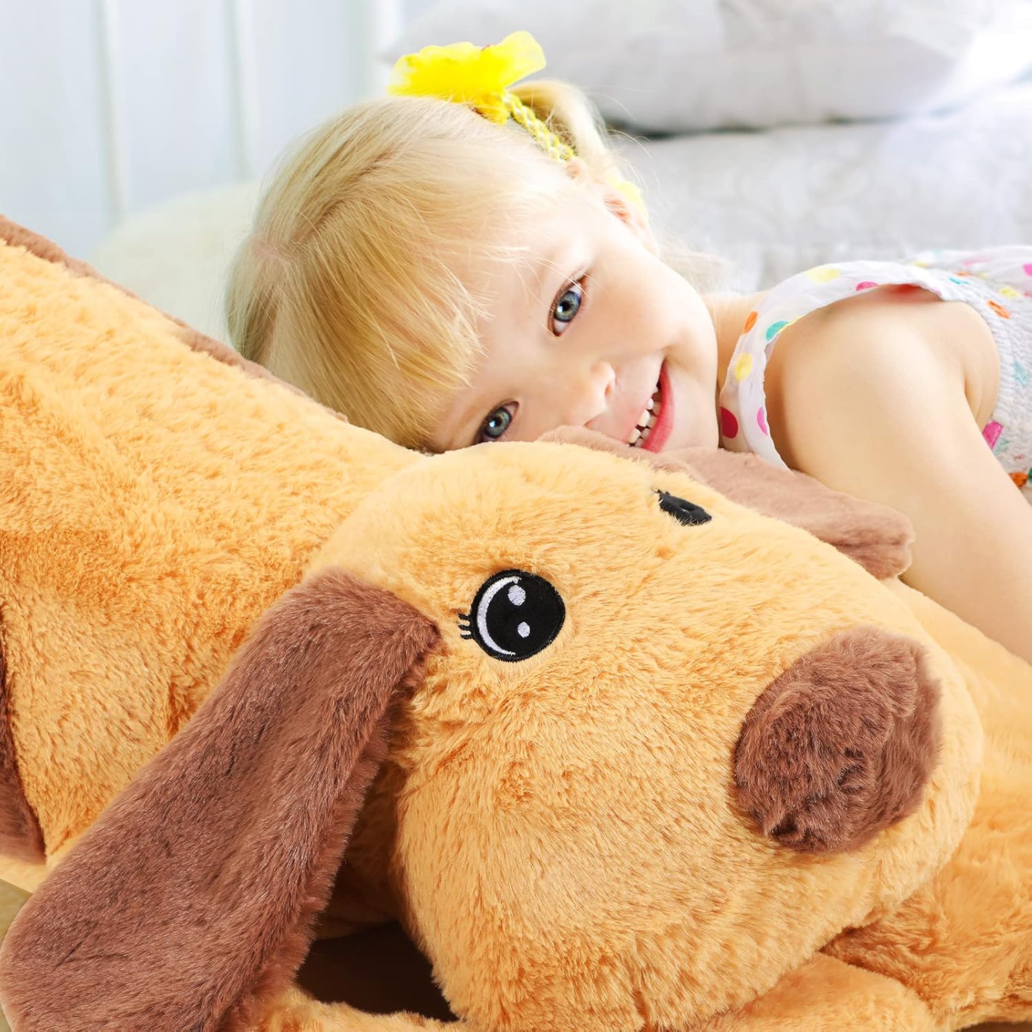 Queekay Plush Dog Pillow for Adults and Kids