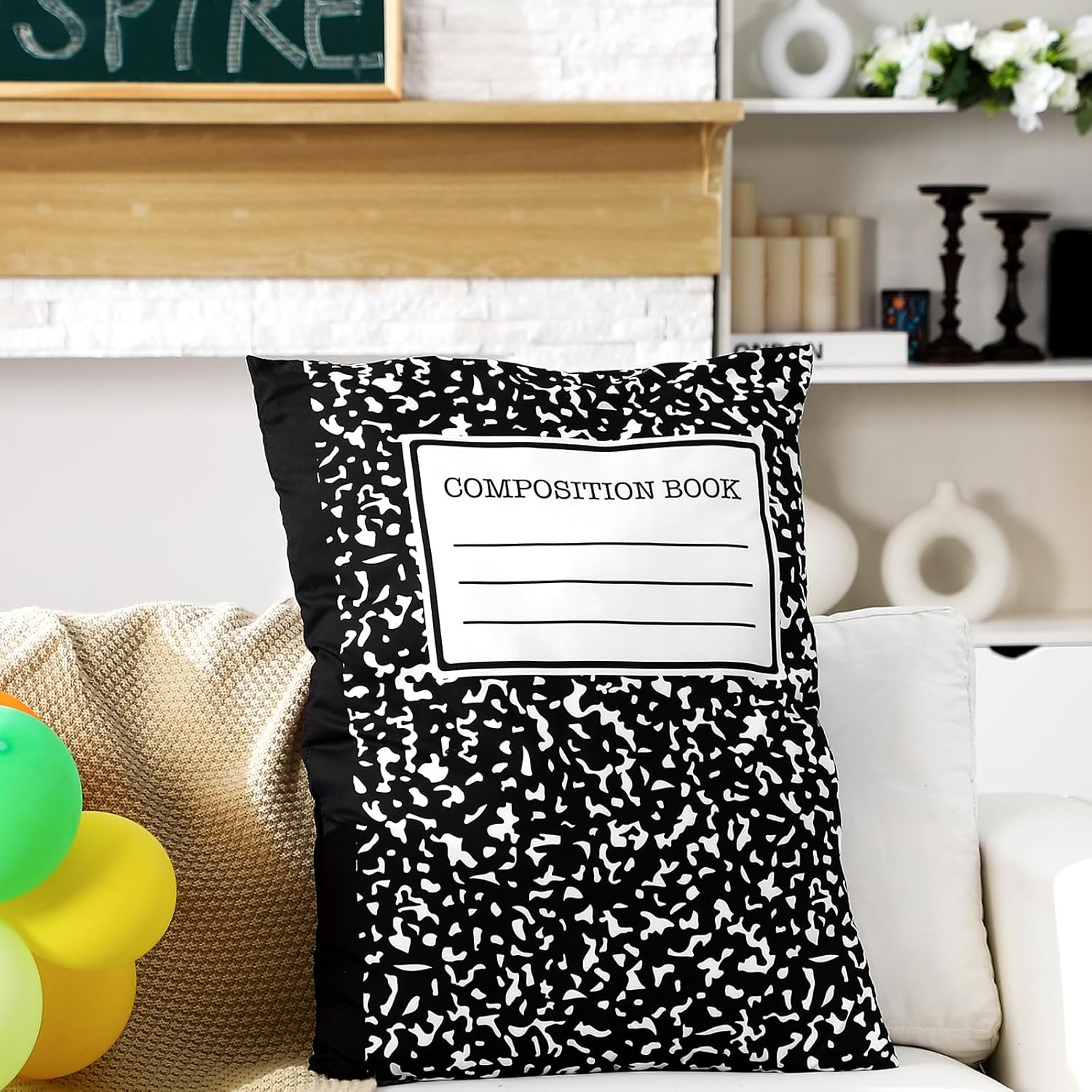 30 Inch Composition Notebook Throw Pillow
