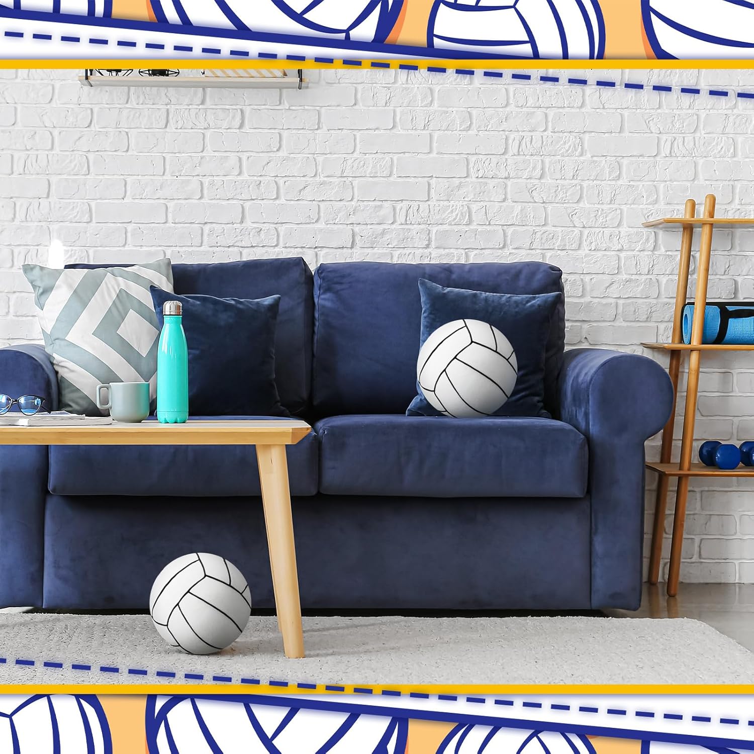 Gerrii 2 Pcs 3D Volleyball Plush Pillow