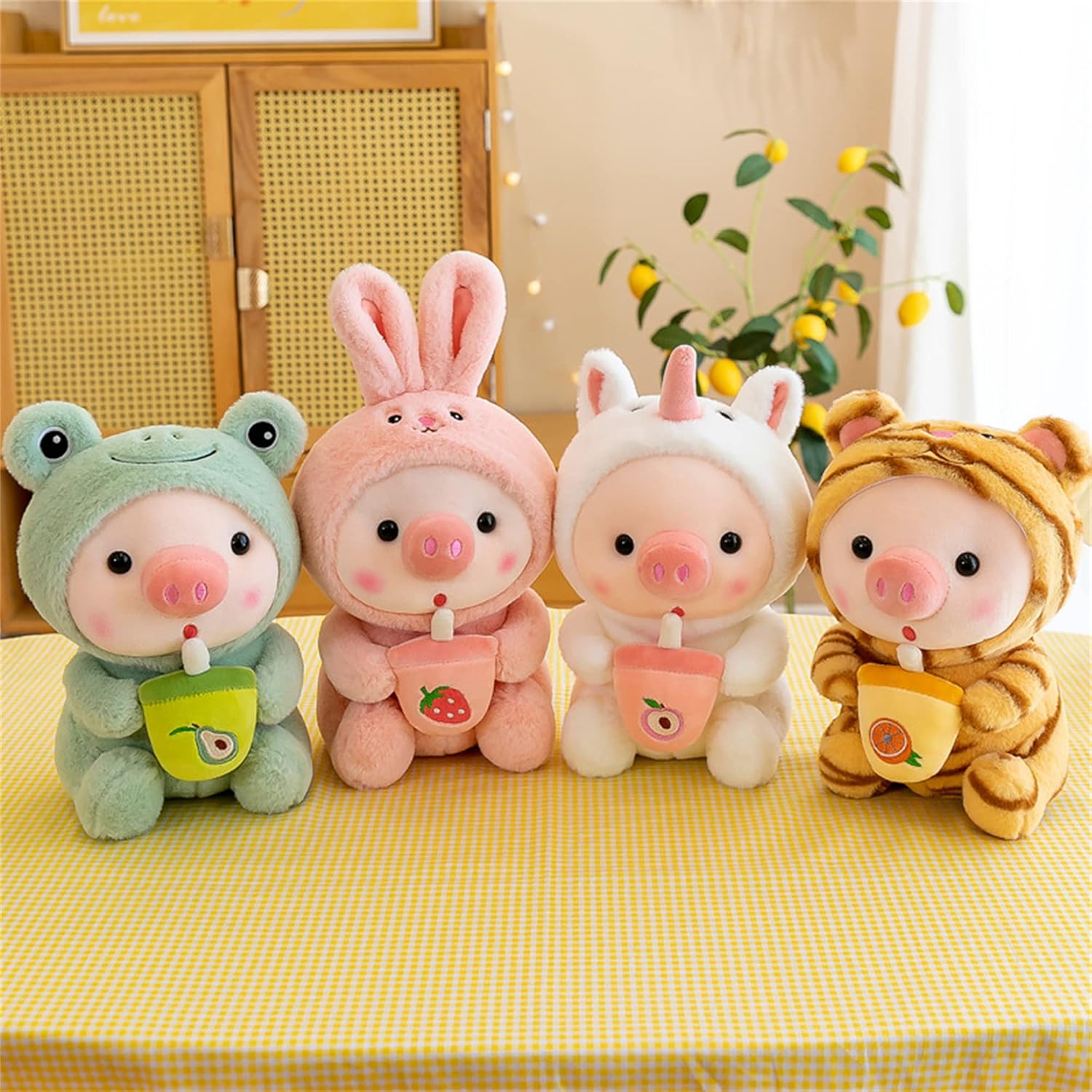 LANFIRE Pig Plush Pillow Dressed as Frogs Tigers Rabbits Unicorn