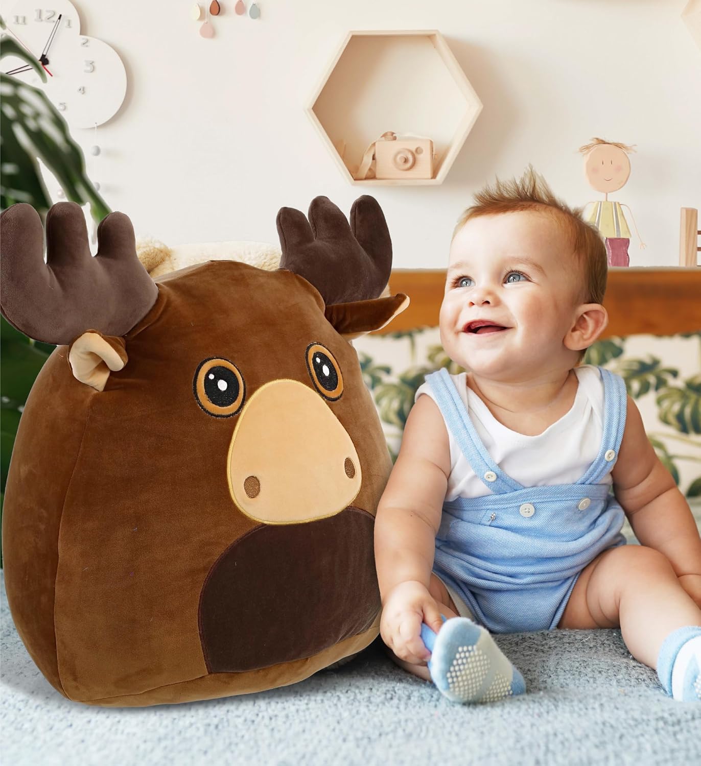DolliBu Snug Mooshies Moose Plush Toy 17 inches