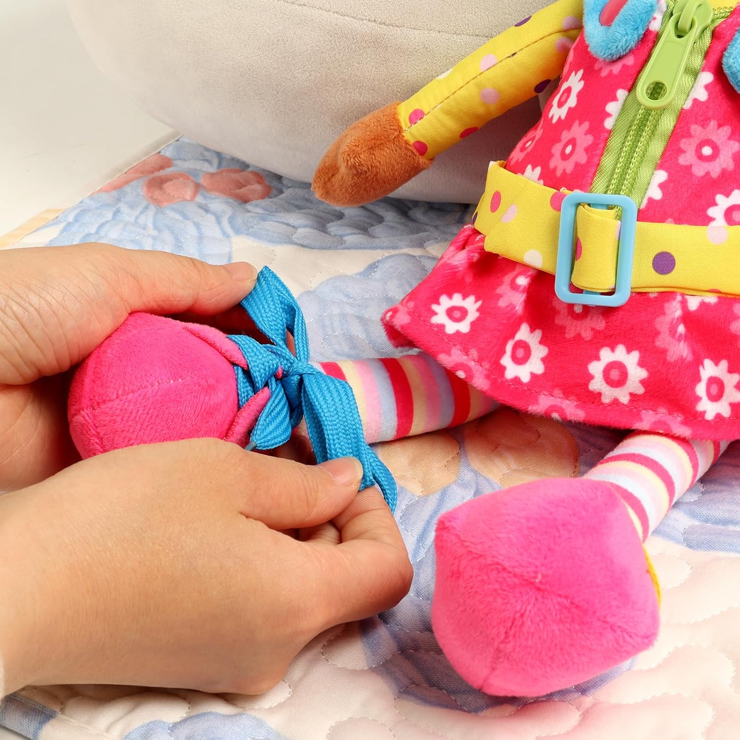 Sugar Snap Plush Learn to Dress Doll for Toddlers