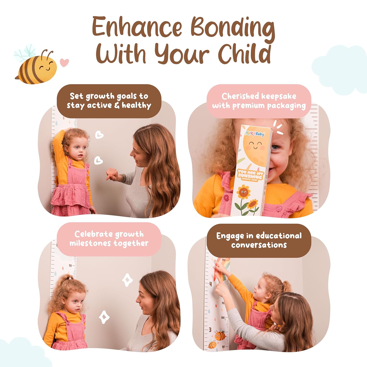 Kids Growth Chart for Wall - 82x79 Inch