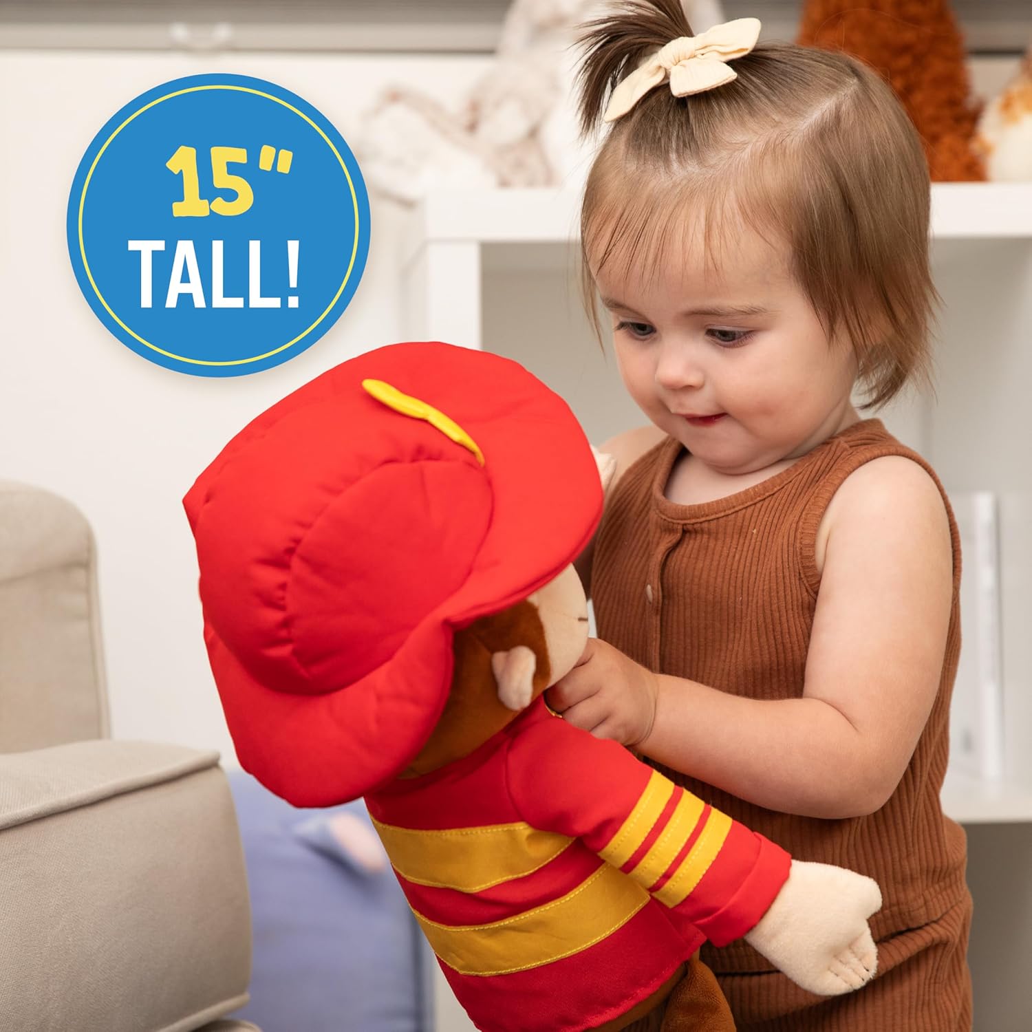 Curious George Fireman Plush Stuffed Animal Toy