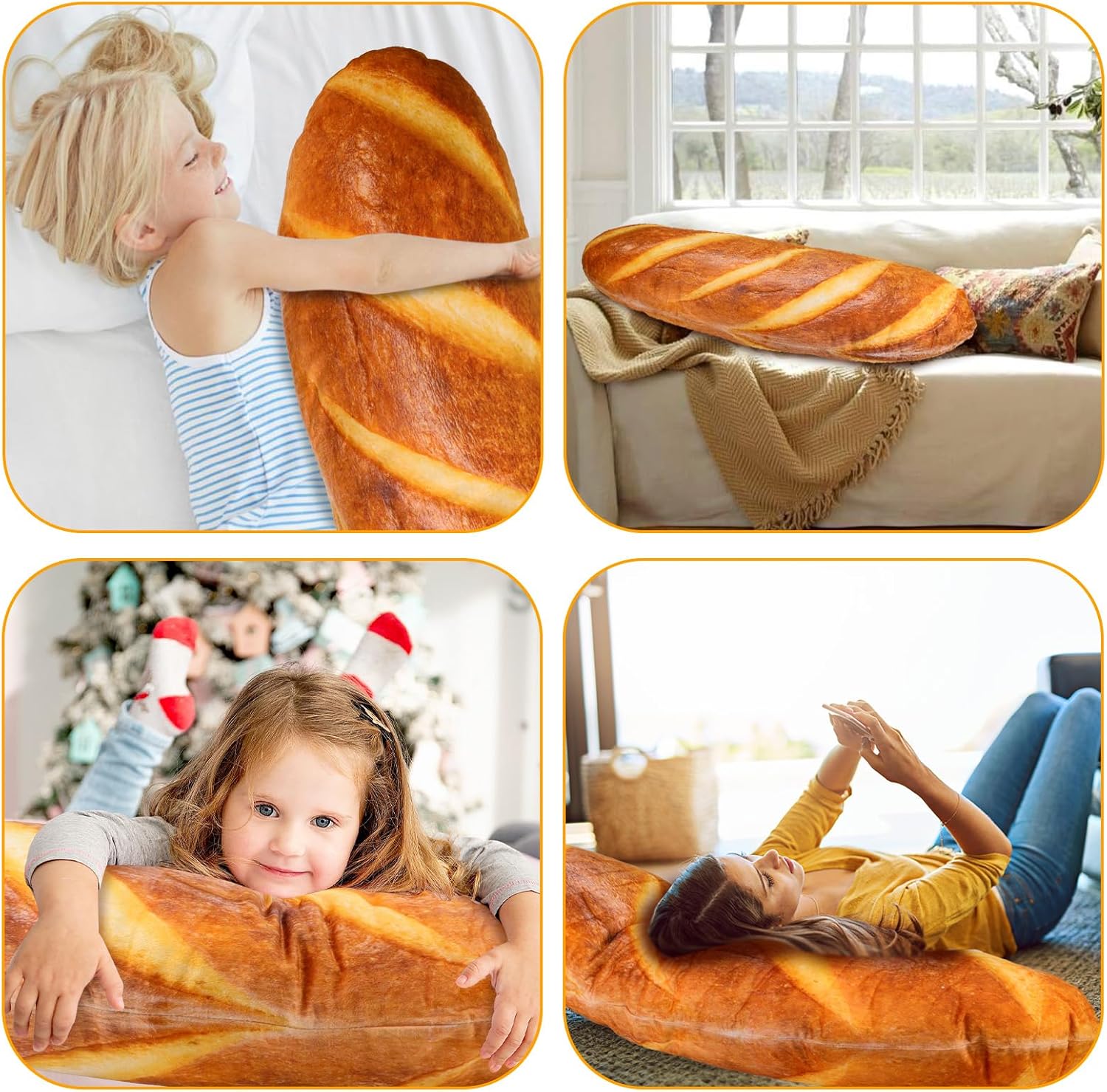 48 Inch Bread Plush Pillow for Kids