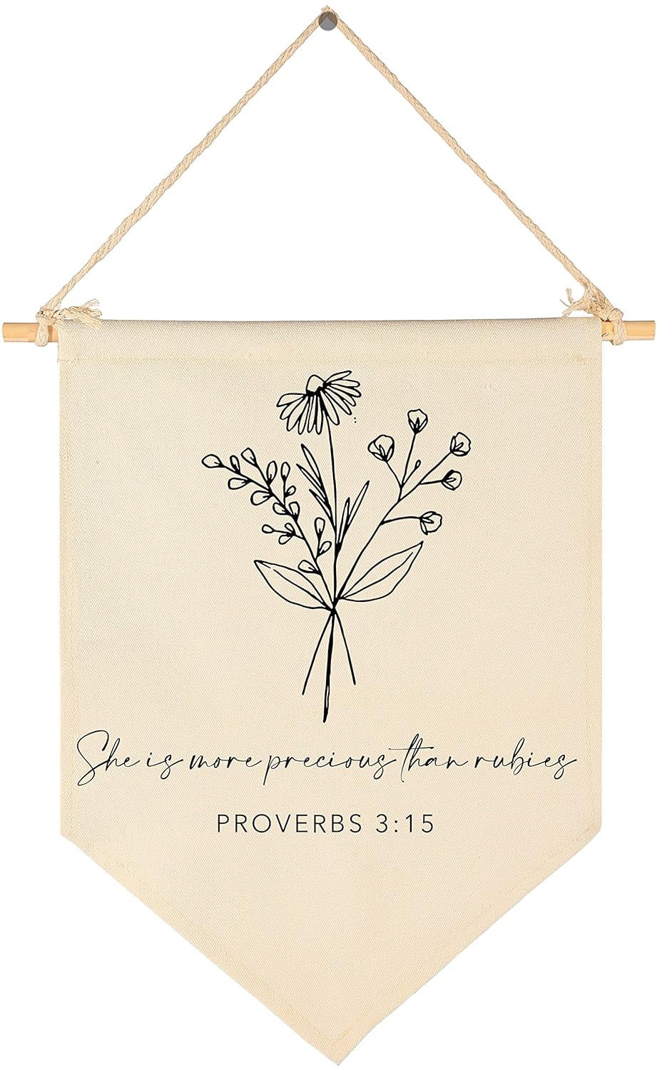 FYSIA Nursery Scripture Bible Verse Canvas Flag Banner Wall Decor