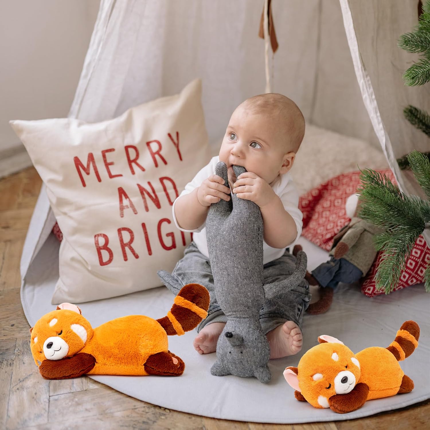 Big Red Panda Plush Pillow Toy