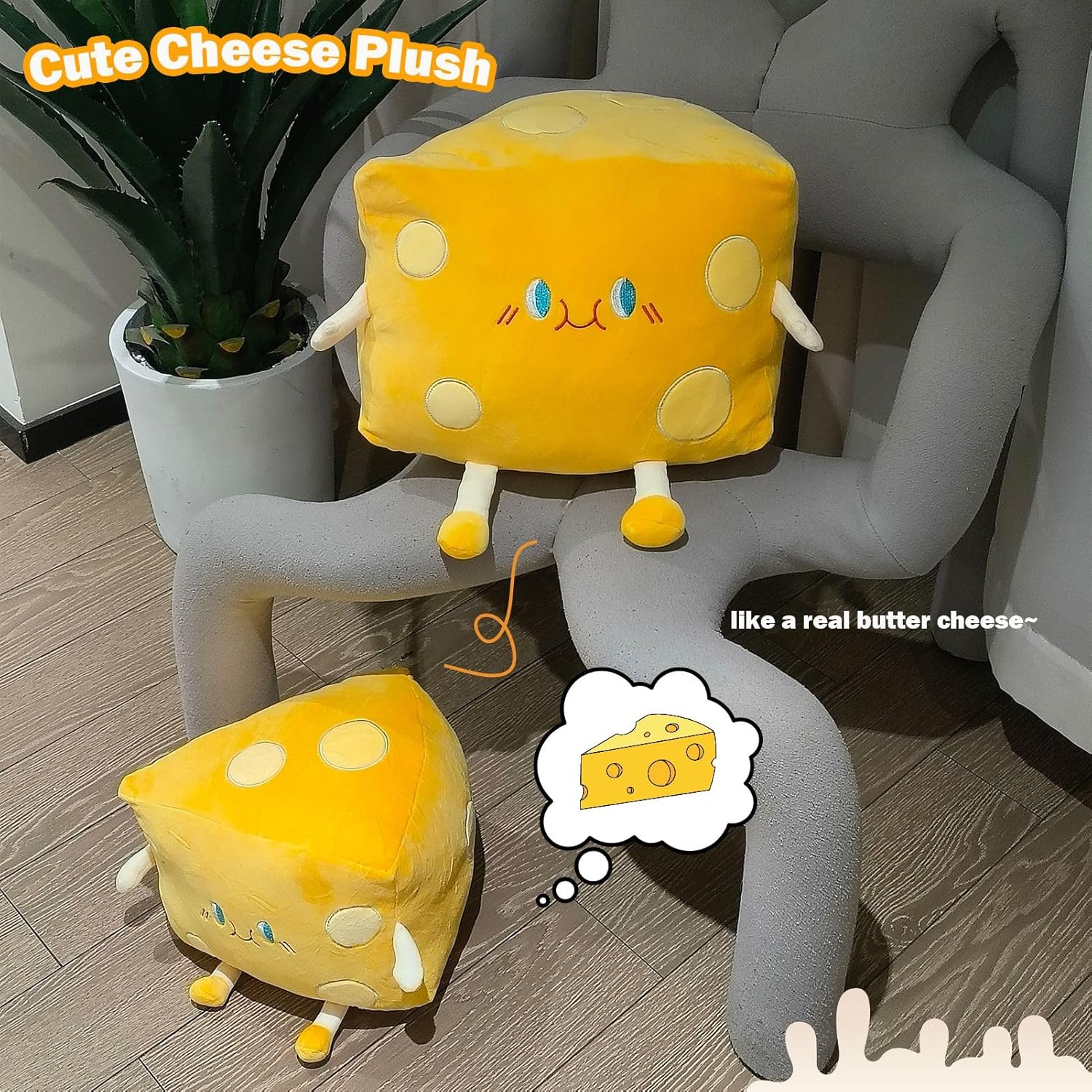 Cheese Stuffed Plush Pillow Toy