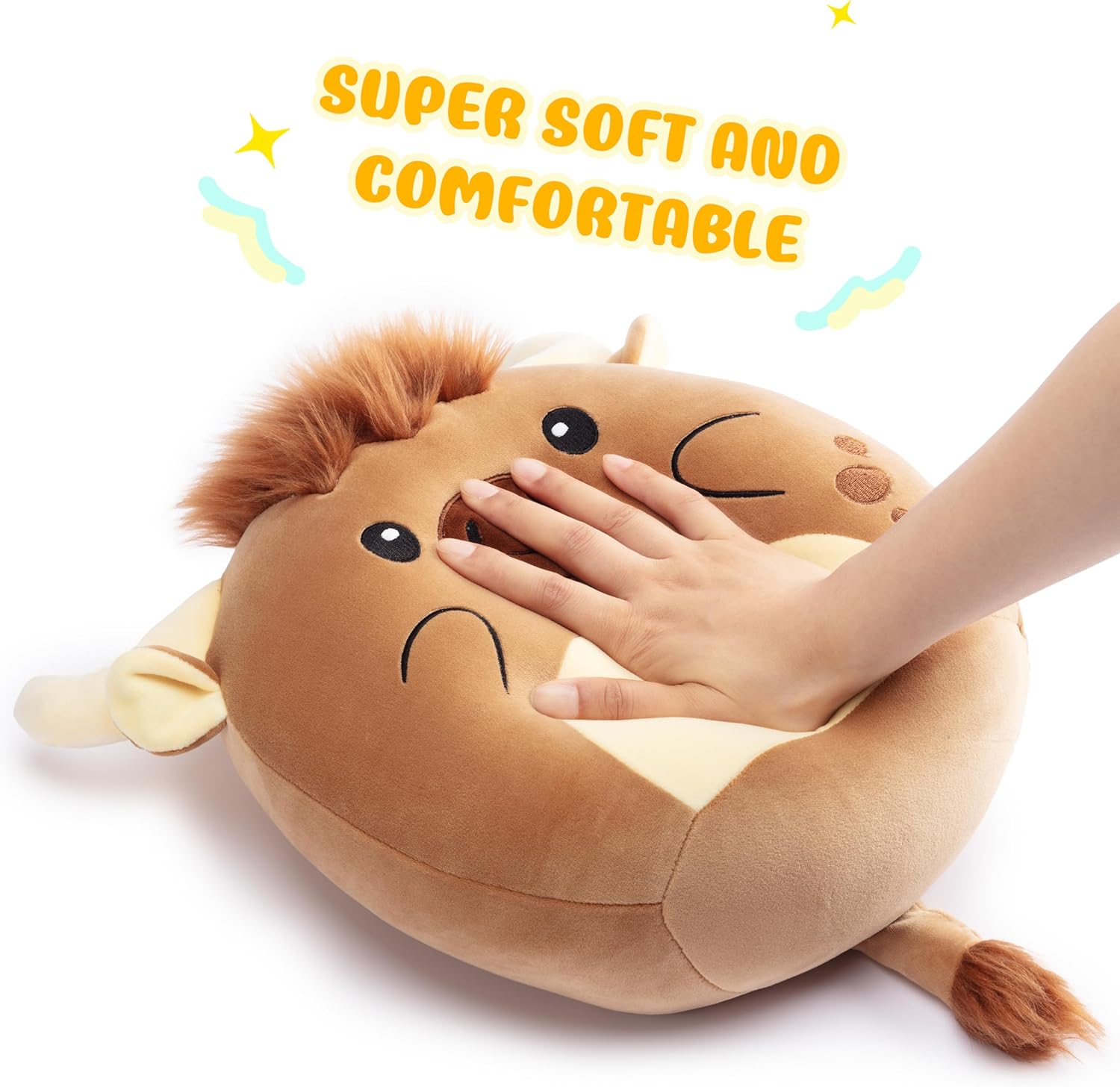 Large Scottish Cow Plush Pillow Toy 13 Inch Huggable