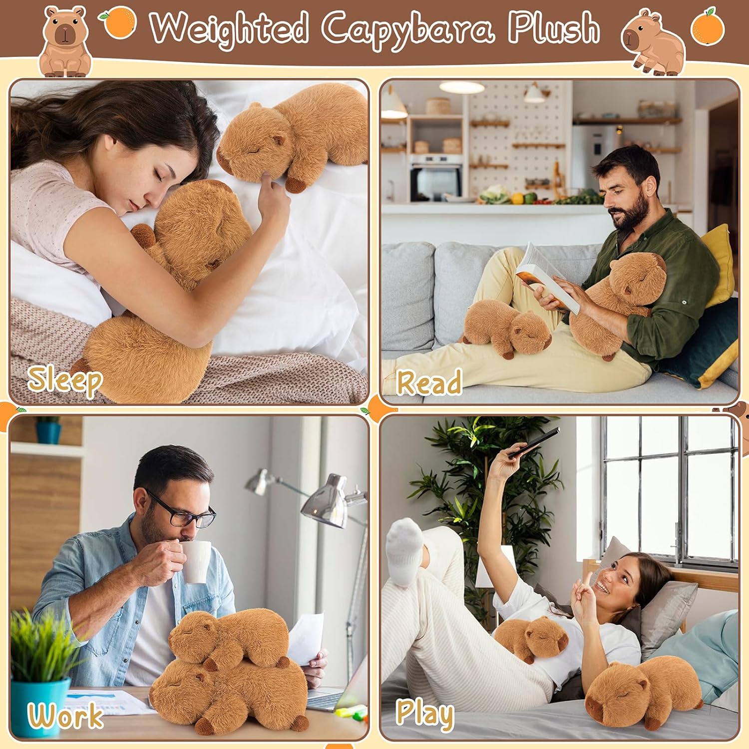 Weighted Capybara Plush Pillow - 2lb 15