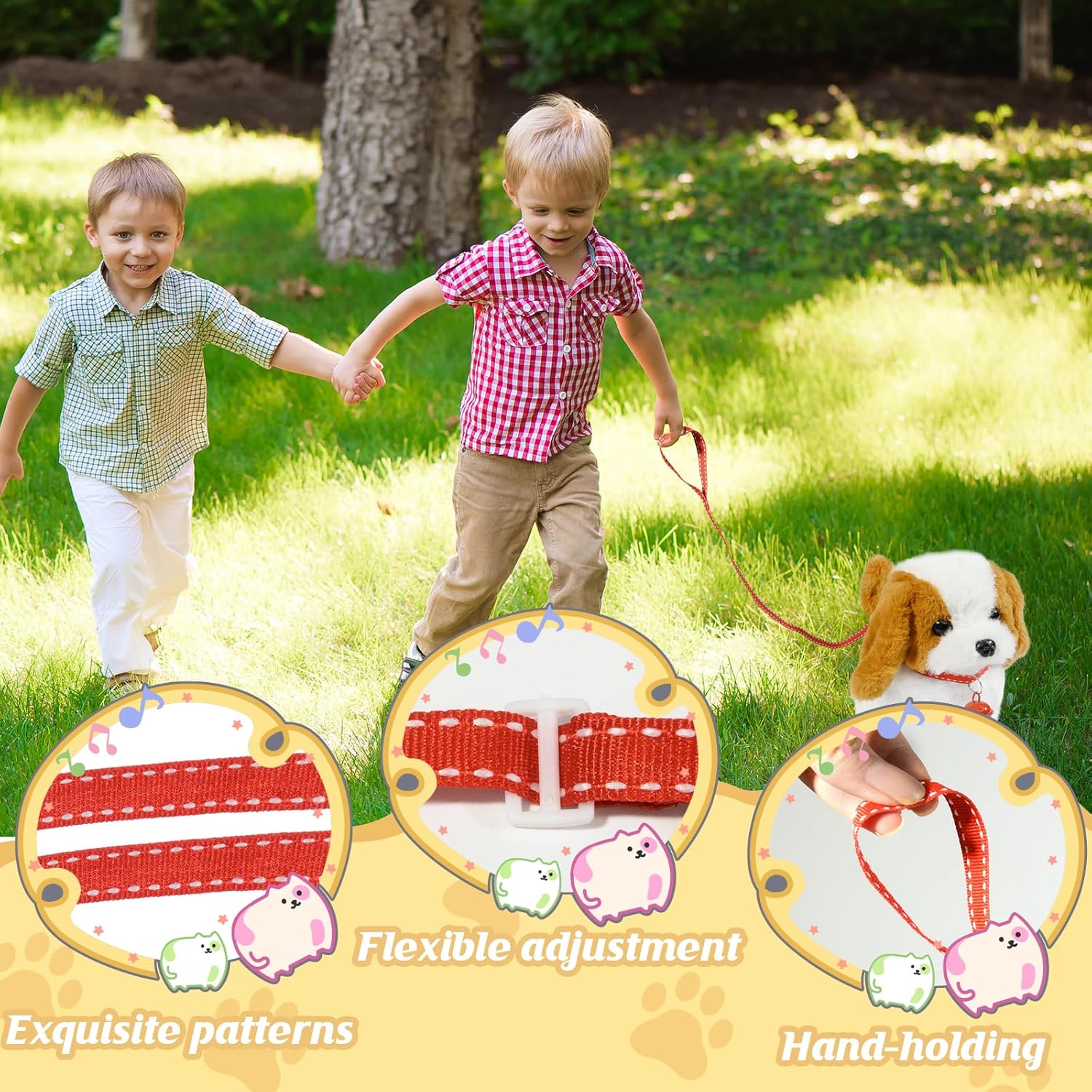 Plush Walking Dog Toy with Leash