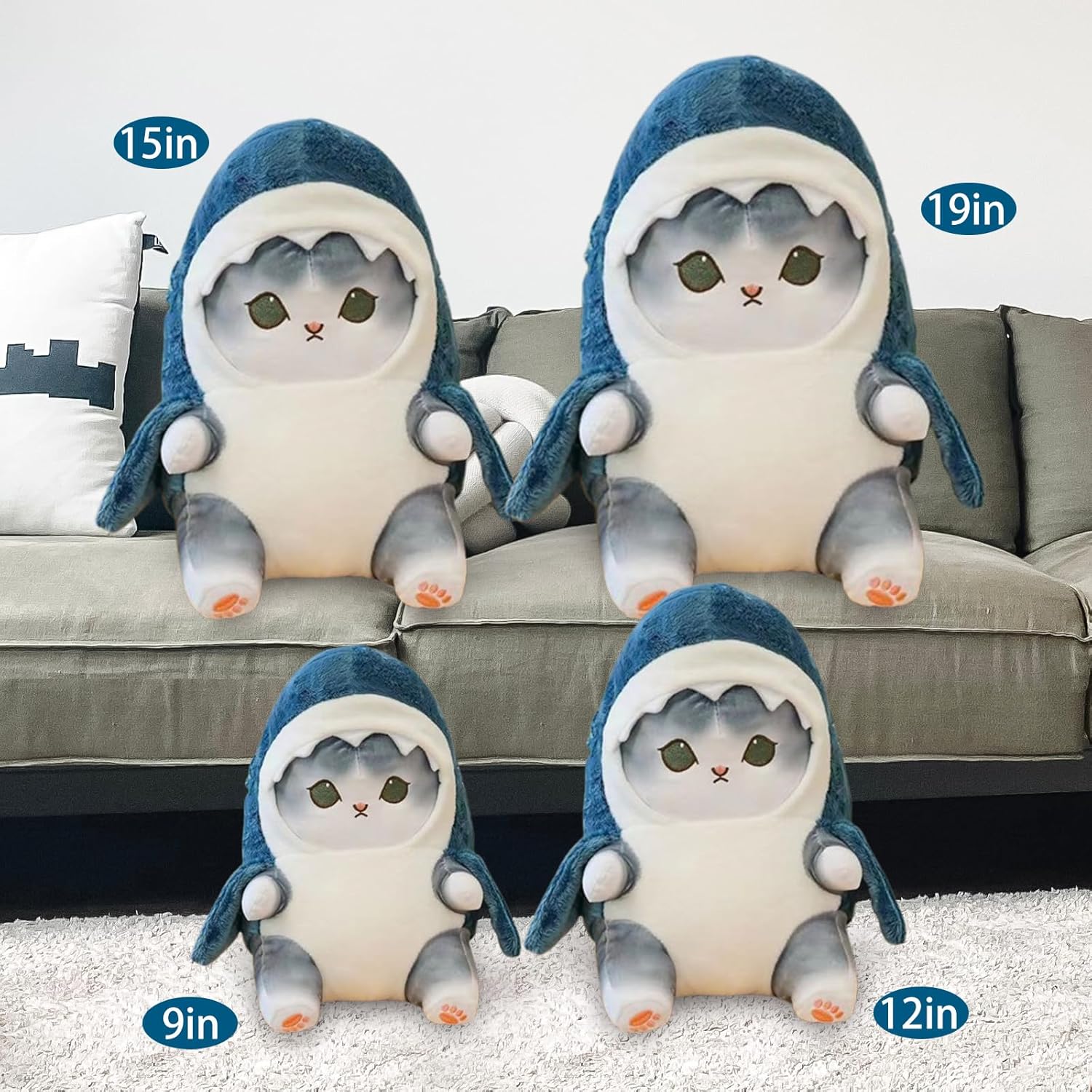 Kawaii Shark Cat Plush Pillow Toy 1