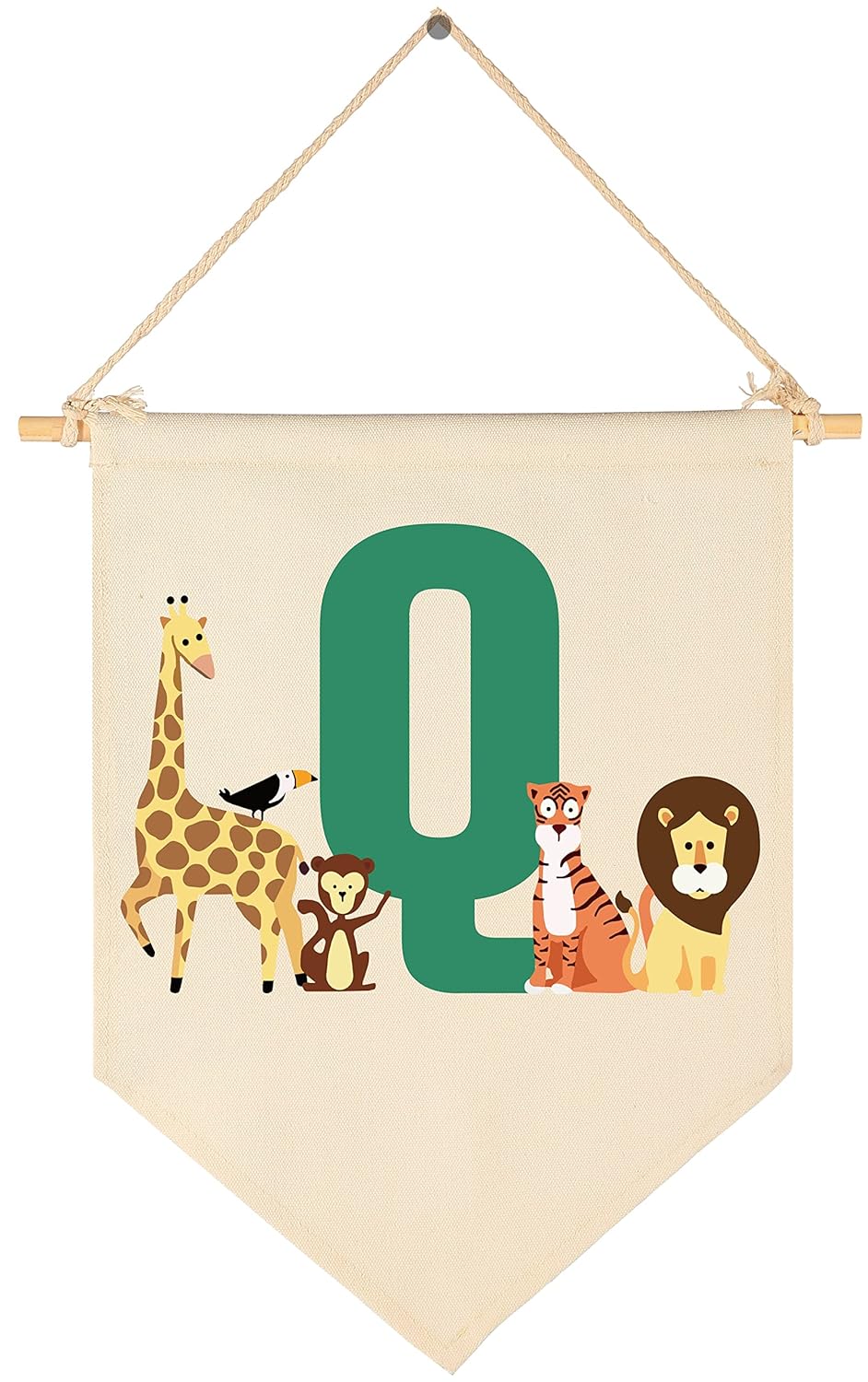 Personalized Woodland Animal Flag for Baby Boy Girl